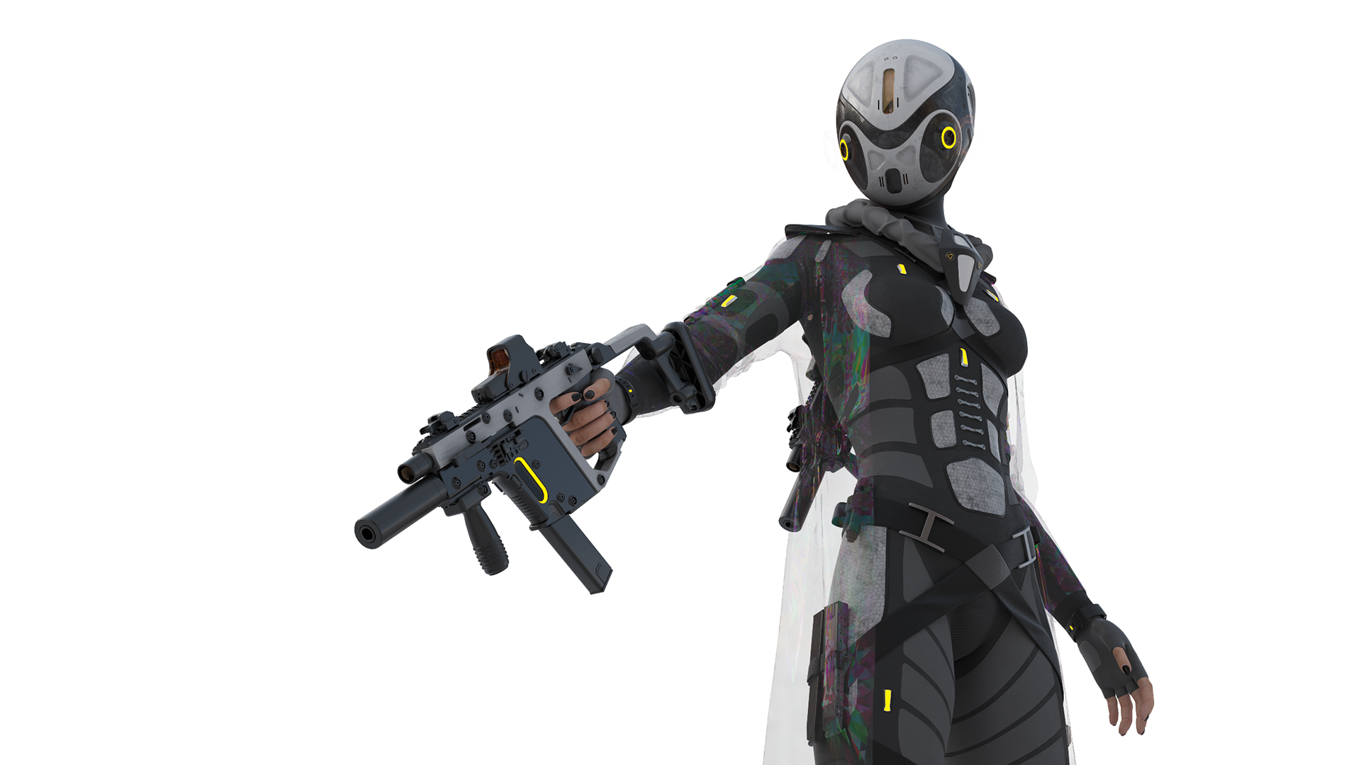 science fiction，female sex，warrior，warrior，Corona rendering，