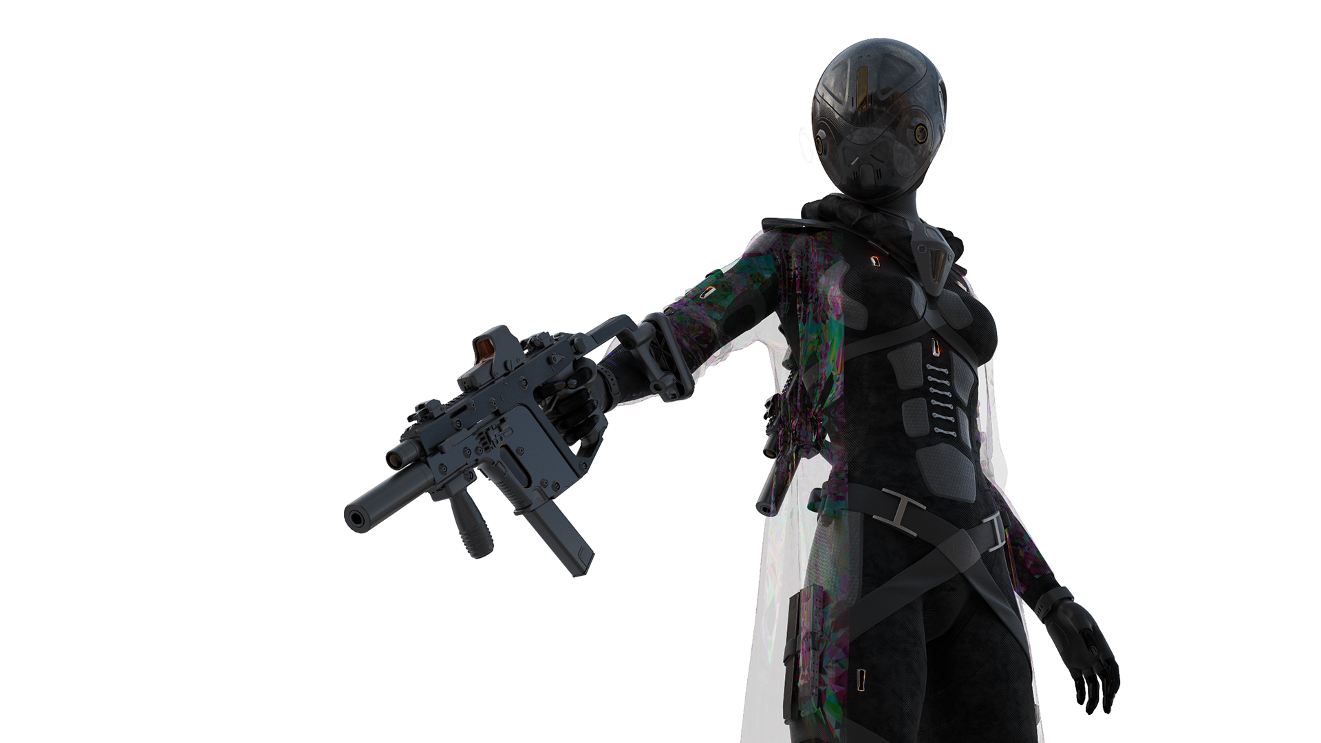 science fiction，female sex，warrior，warrior，Corona rendering，