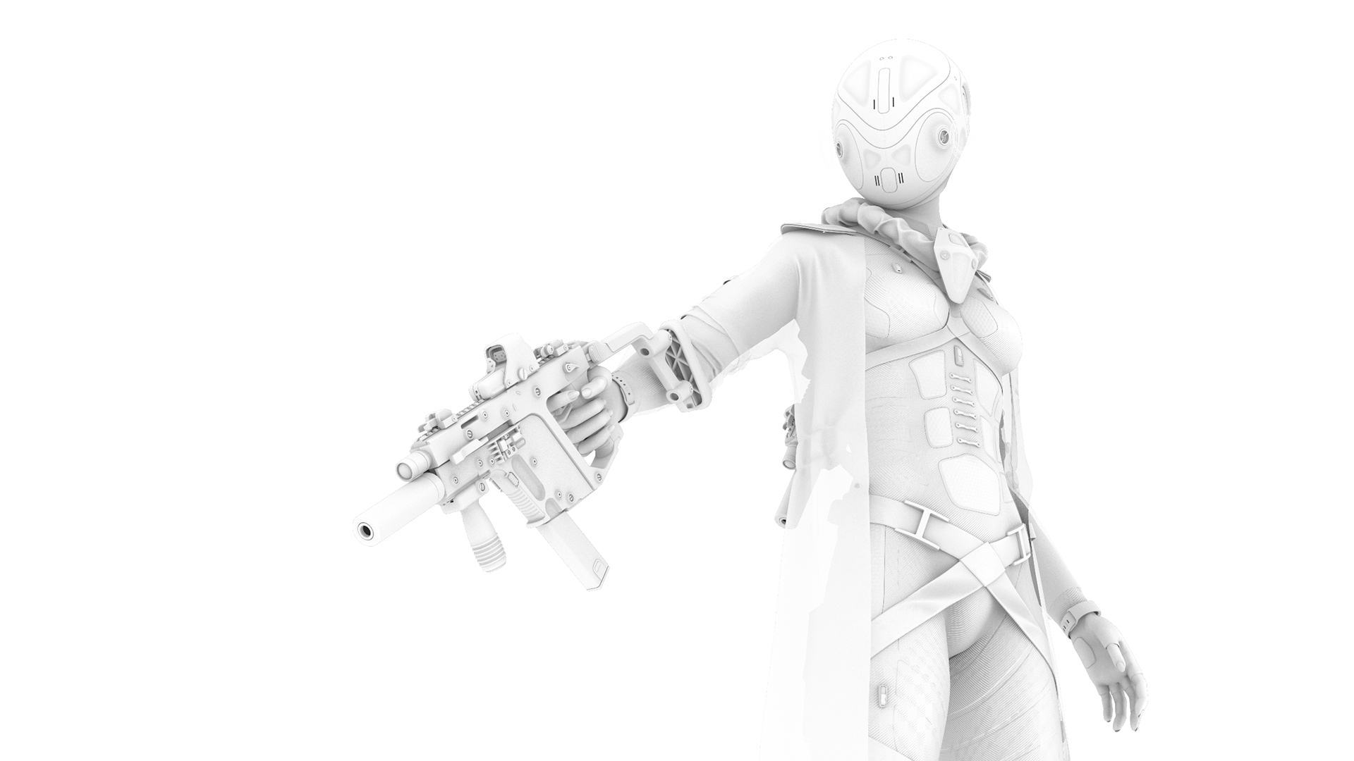 science fiction，female sex，warrior，warrior，Corona rendering，