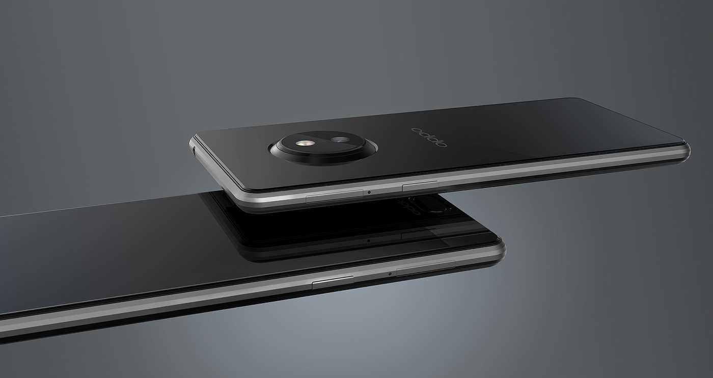 design language ，Athena，OPPO，Apple，mobile phone，black，