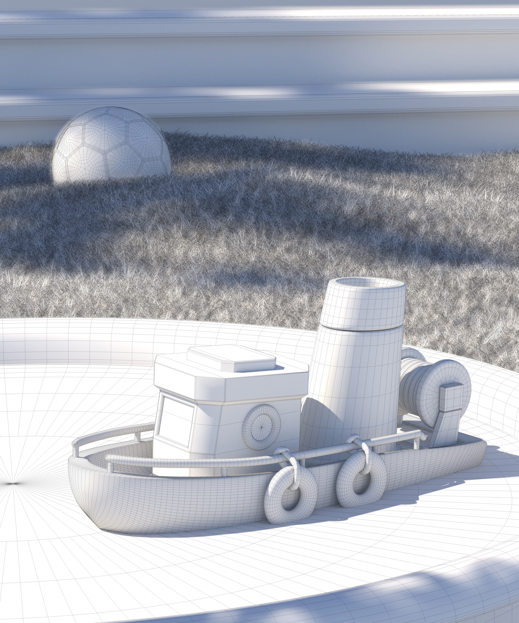 3D rendering，3D rendering，Toy boat rendering，Realistic photo rendering，