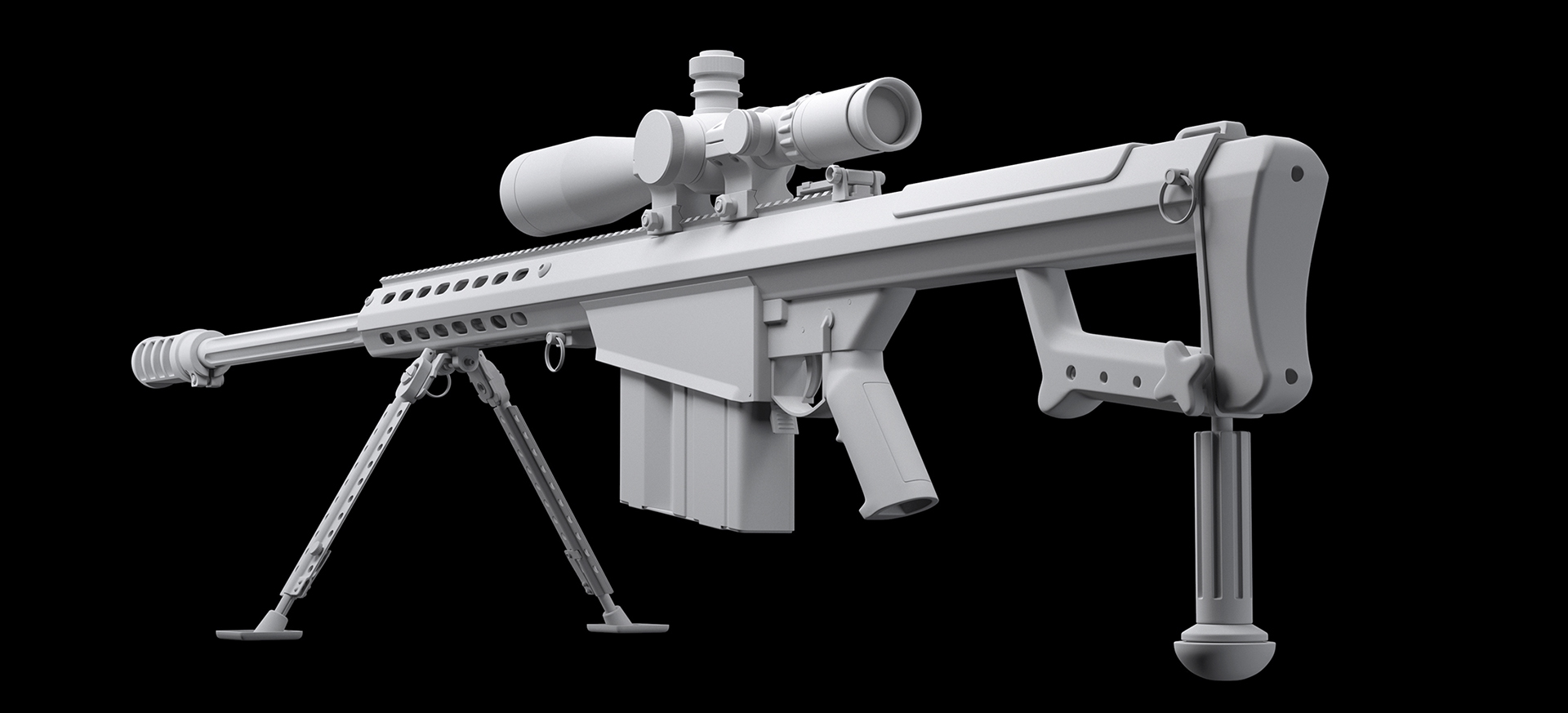 machine gun，black，Black widow，modeling，Render，