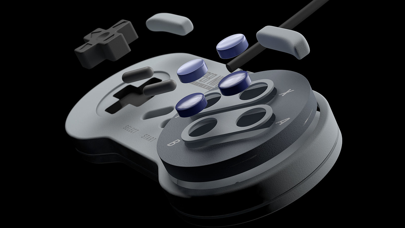 SuperNes，sporting facilities，Game handle，CGI rendering，
