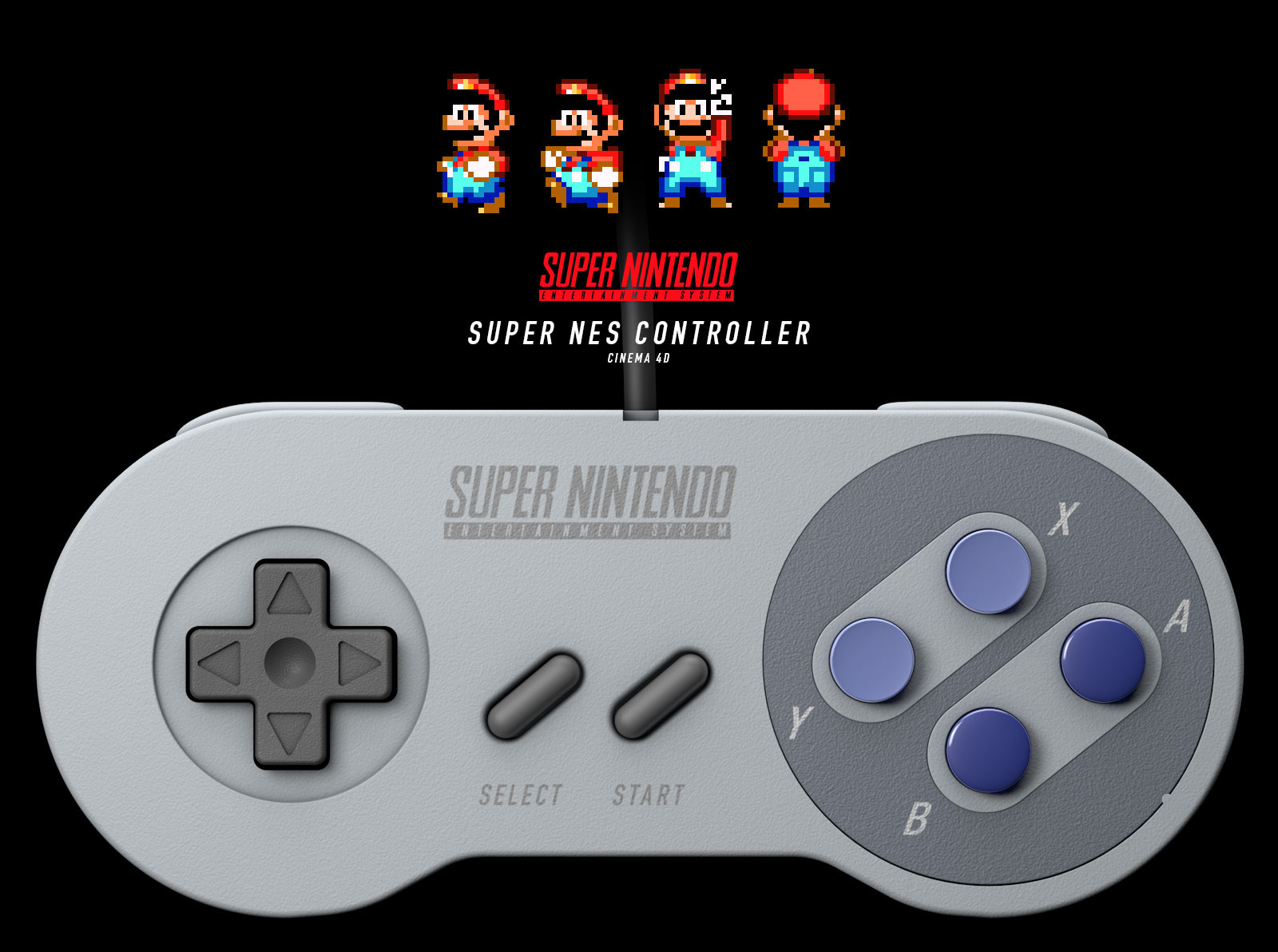 SuperNes，sporting facilities，Game handle，CGI rendering，