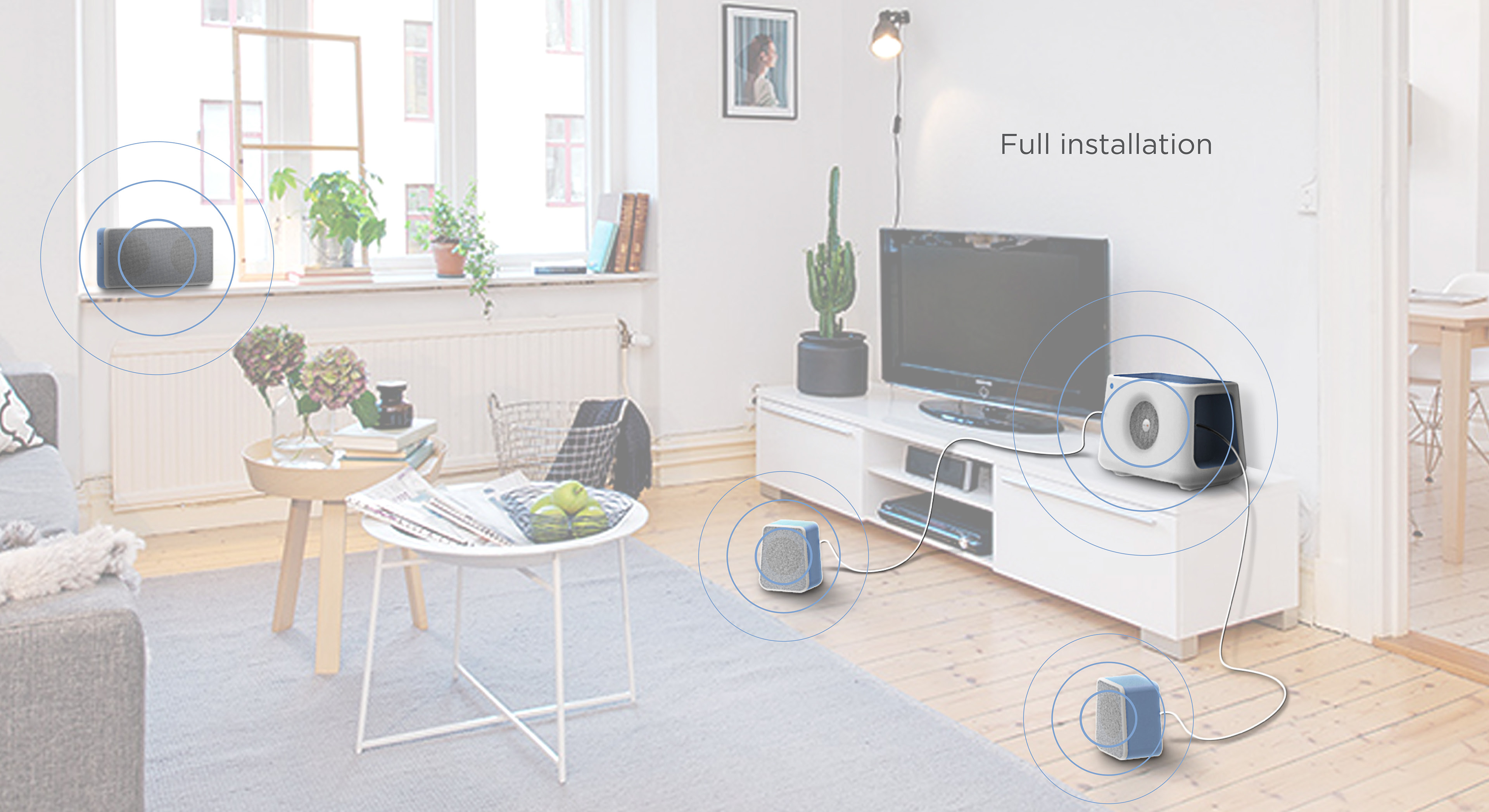 Home theater，loudspeaker box，white，lovely，fresh，