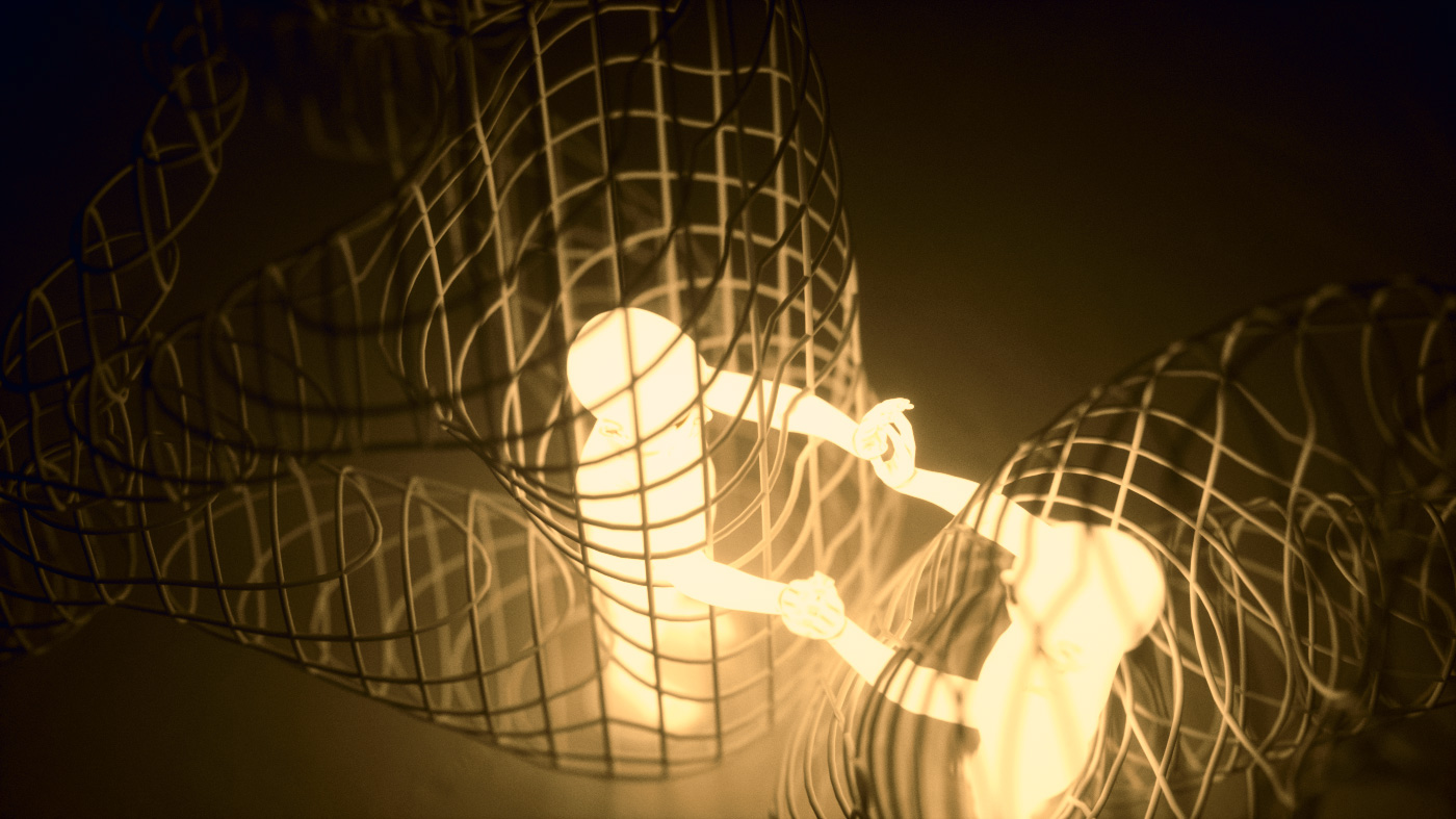 modeling，Sculpture，Octane rendering，love，prisoner 's cage，