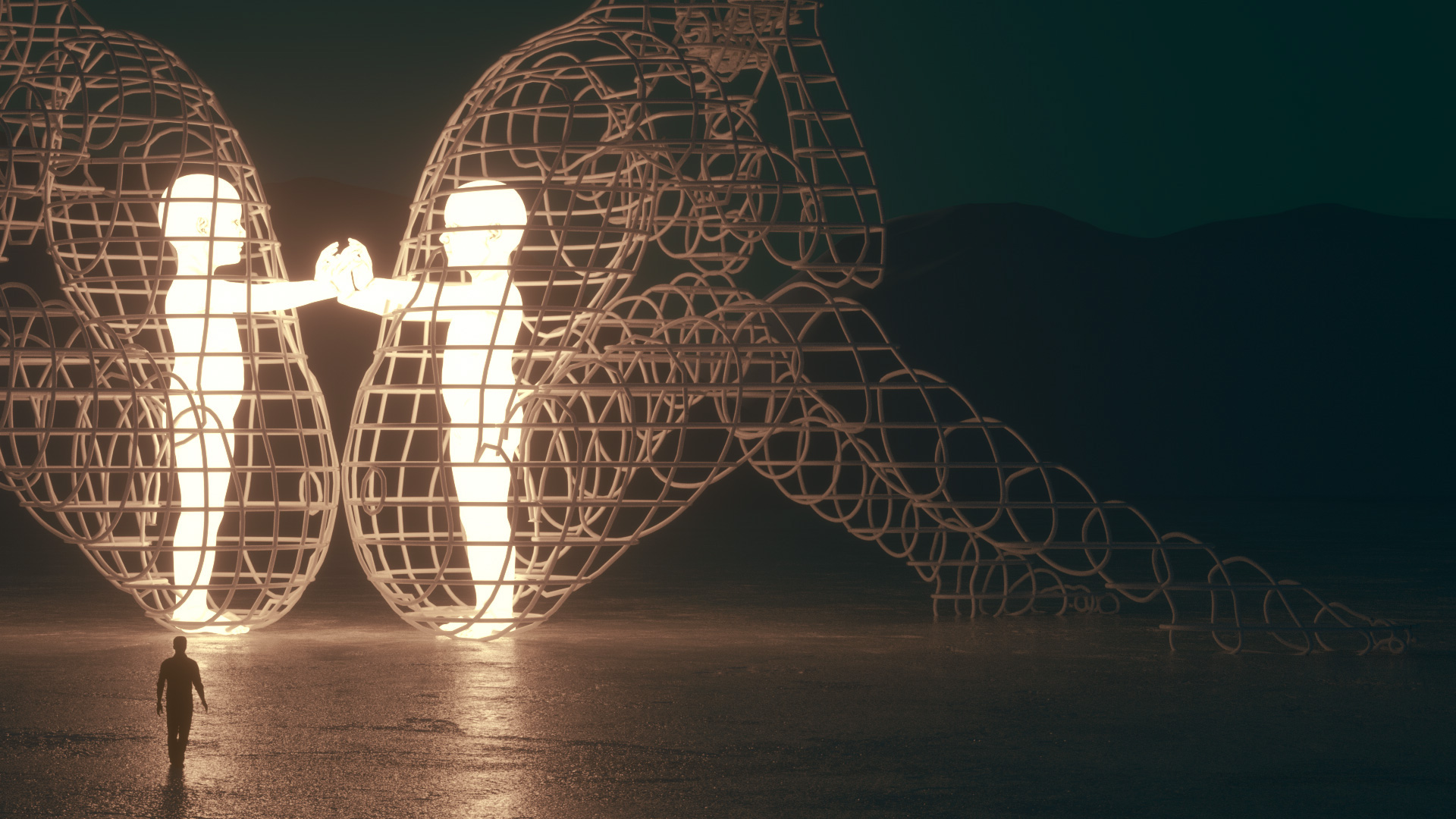 modeling，Sculpture，Octane rendering，love，prisoner 's cage，