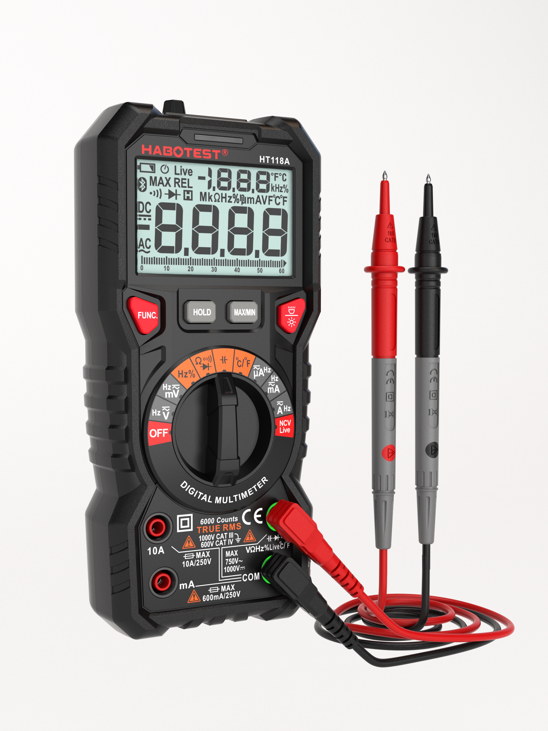 Digital display capacitance meter multifunctional intelligent anti burning electrician maintenance multimeter，