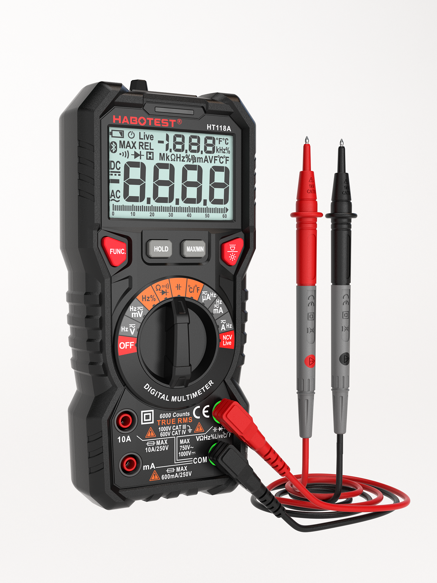 Digital display capacitance meter multifunctional intelligent anti burning electrician maintenance multimeter，