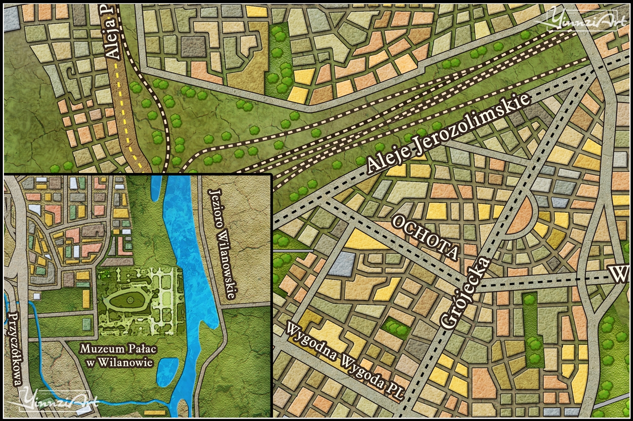 Illustration，Original painting，Game original，City illustration，Map，poster，