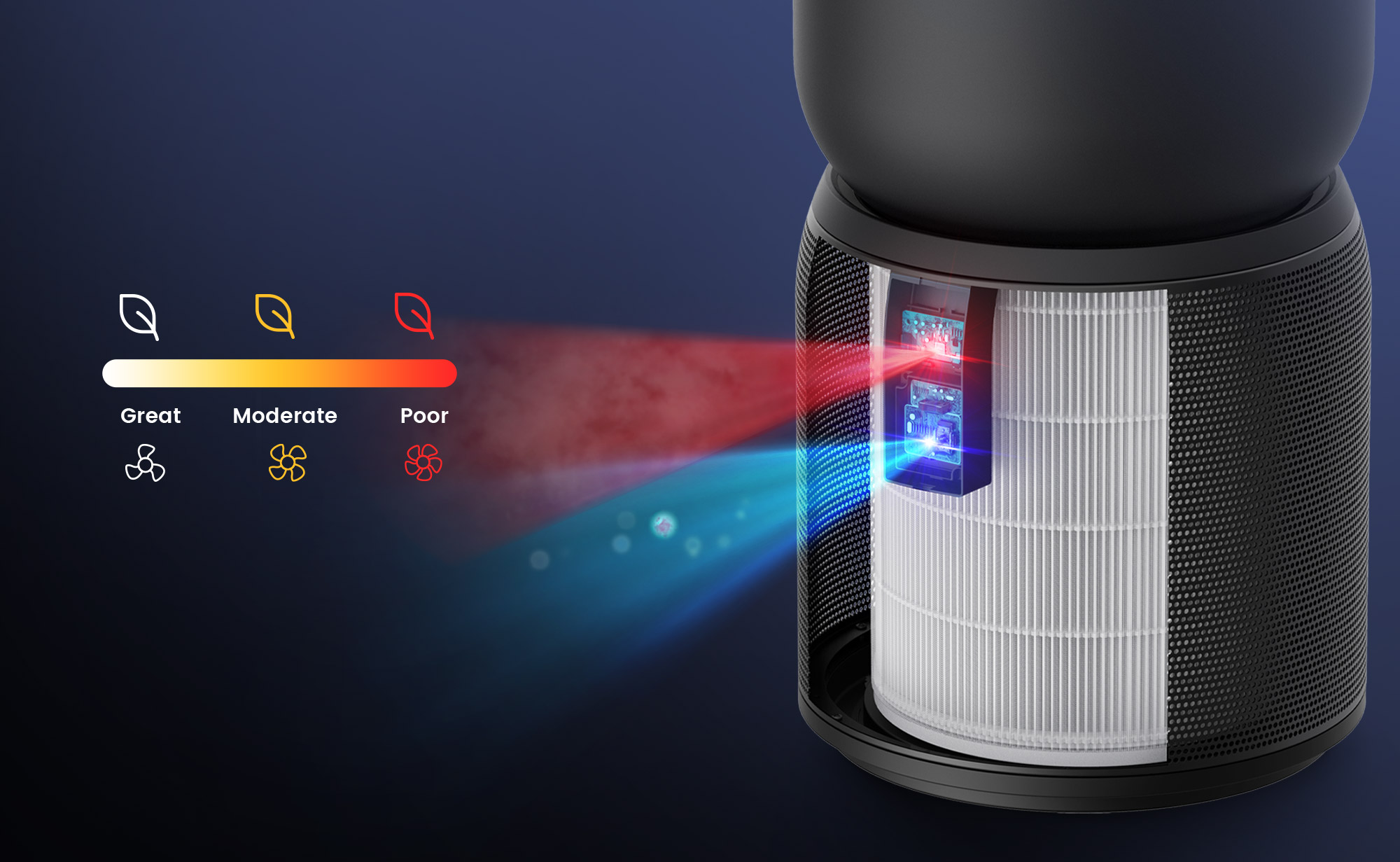 air cleaner，black，lamp，2021 red dot product design award，tcl，