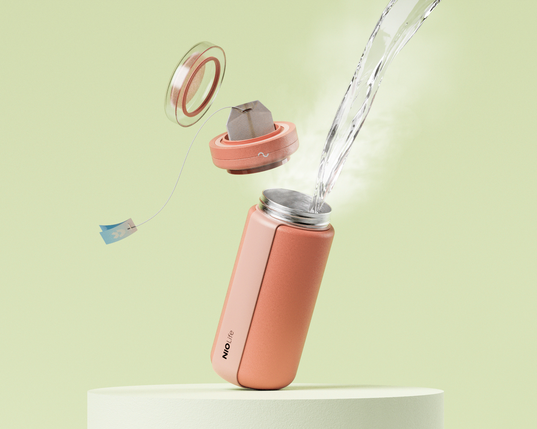 teacup，Water cup，vacuum cup，colour，Pink，Portable，multi-function，