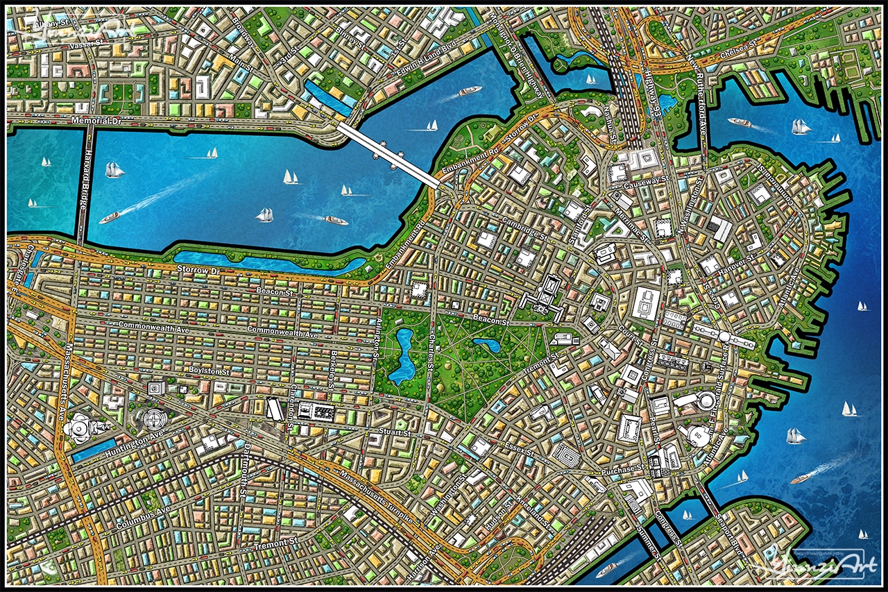 Illustration，Original painting，Game original，City illustration，poster，Map，