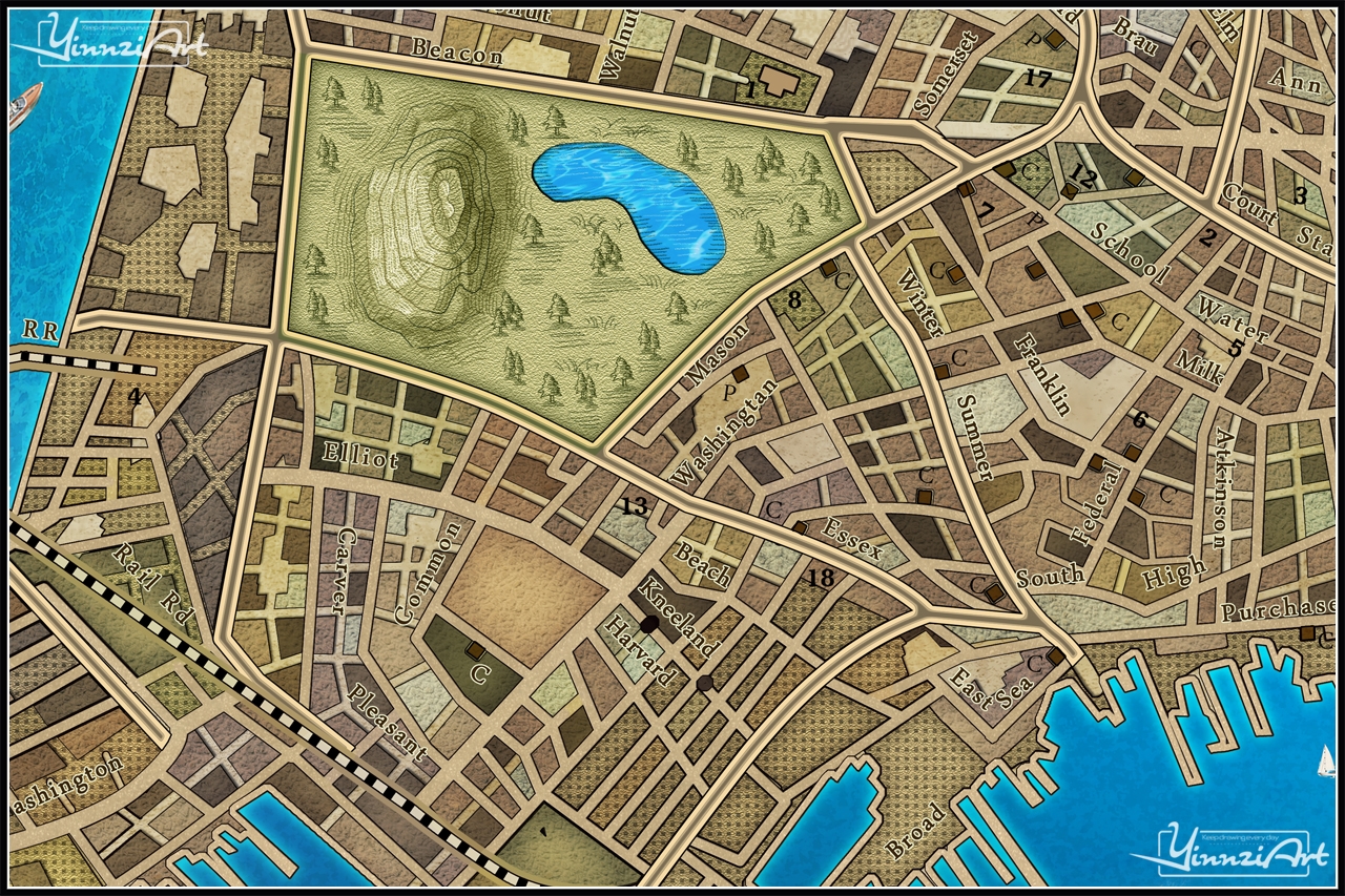 Illustration，Original painting，Game original，City illustration，poster，Map，