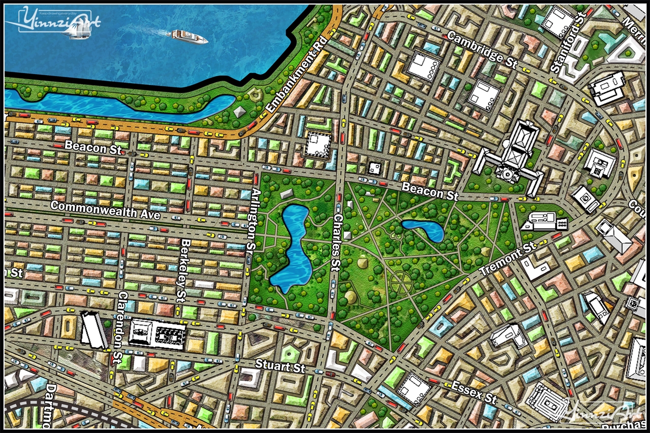 Illustration，Original painting，Game original，City illustration，poster，Map，