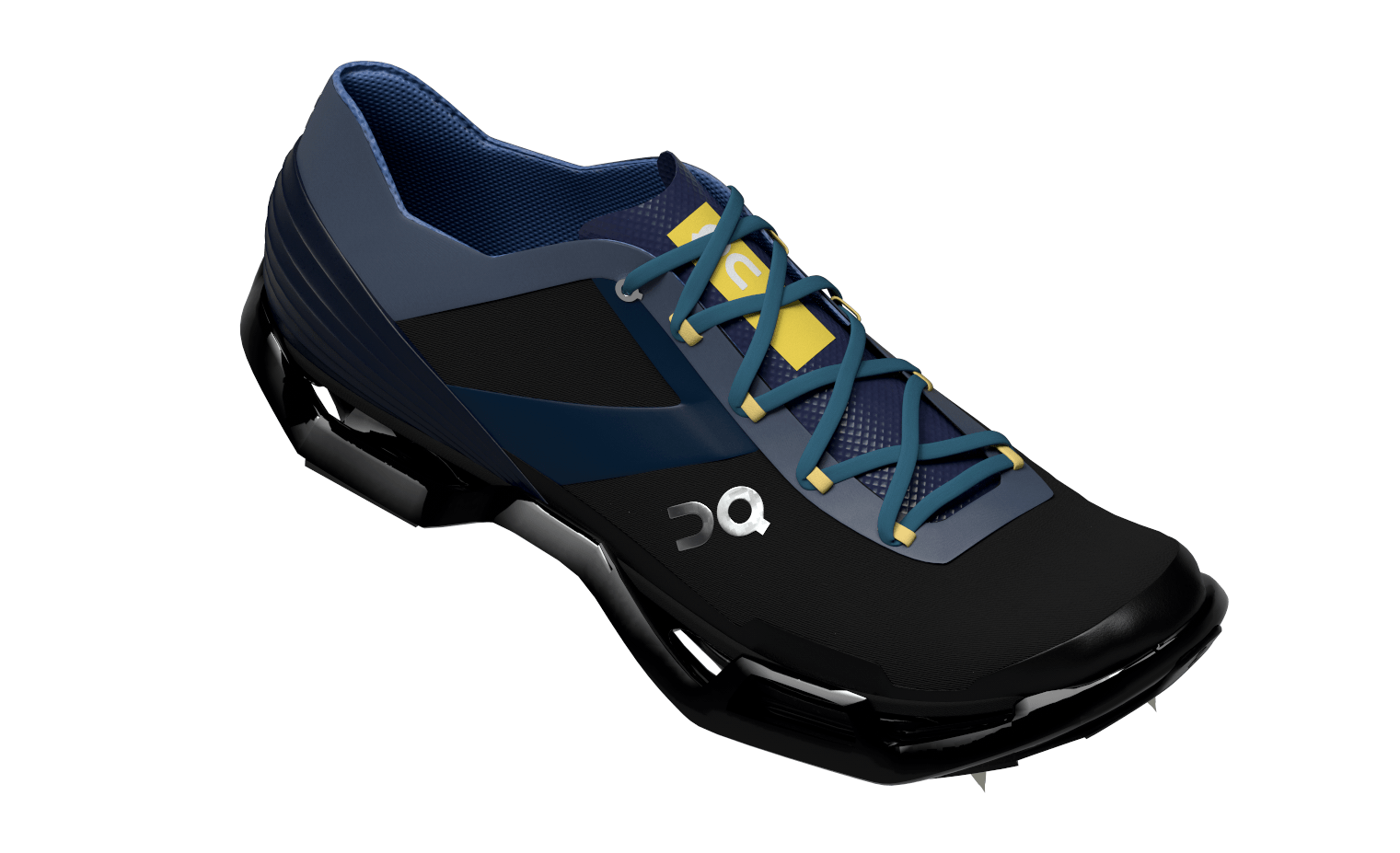 black，Spiked shoes，Shoe design，ON Running，