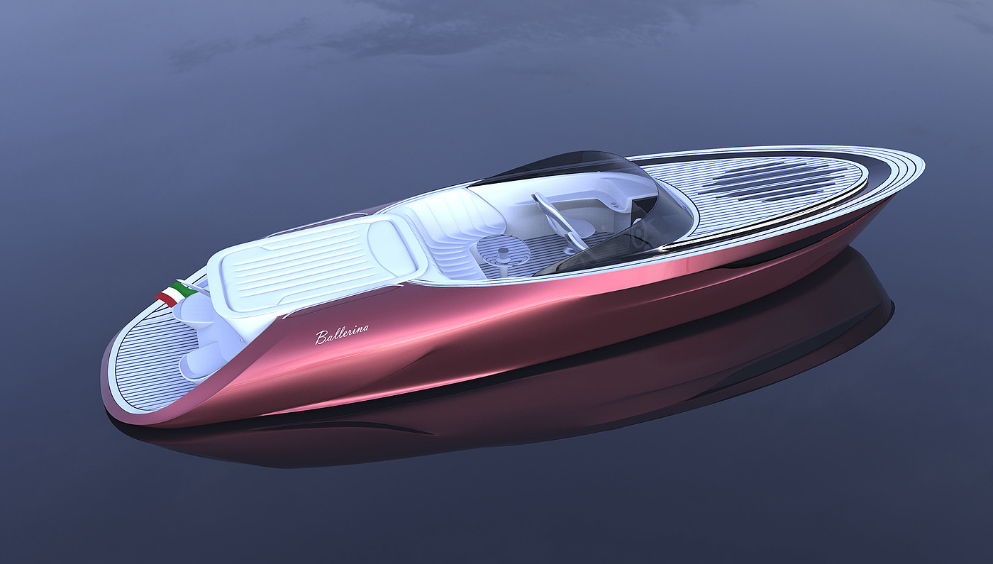 Yacht Design ，conceptual design，white，gules，Princess yacht concept，Ballerina，
