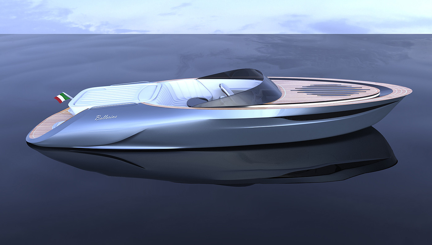 Yacht Design ，conceptual design，white，gules，Princess yacht concept，Ballerina，