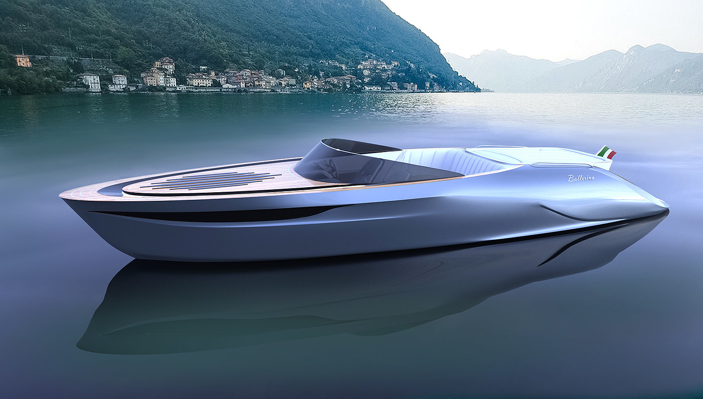 Yacht Design ，conceptual design，white，gules，Princess yacht concept，Ballerina，
