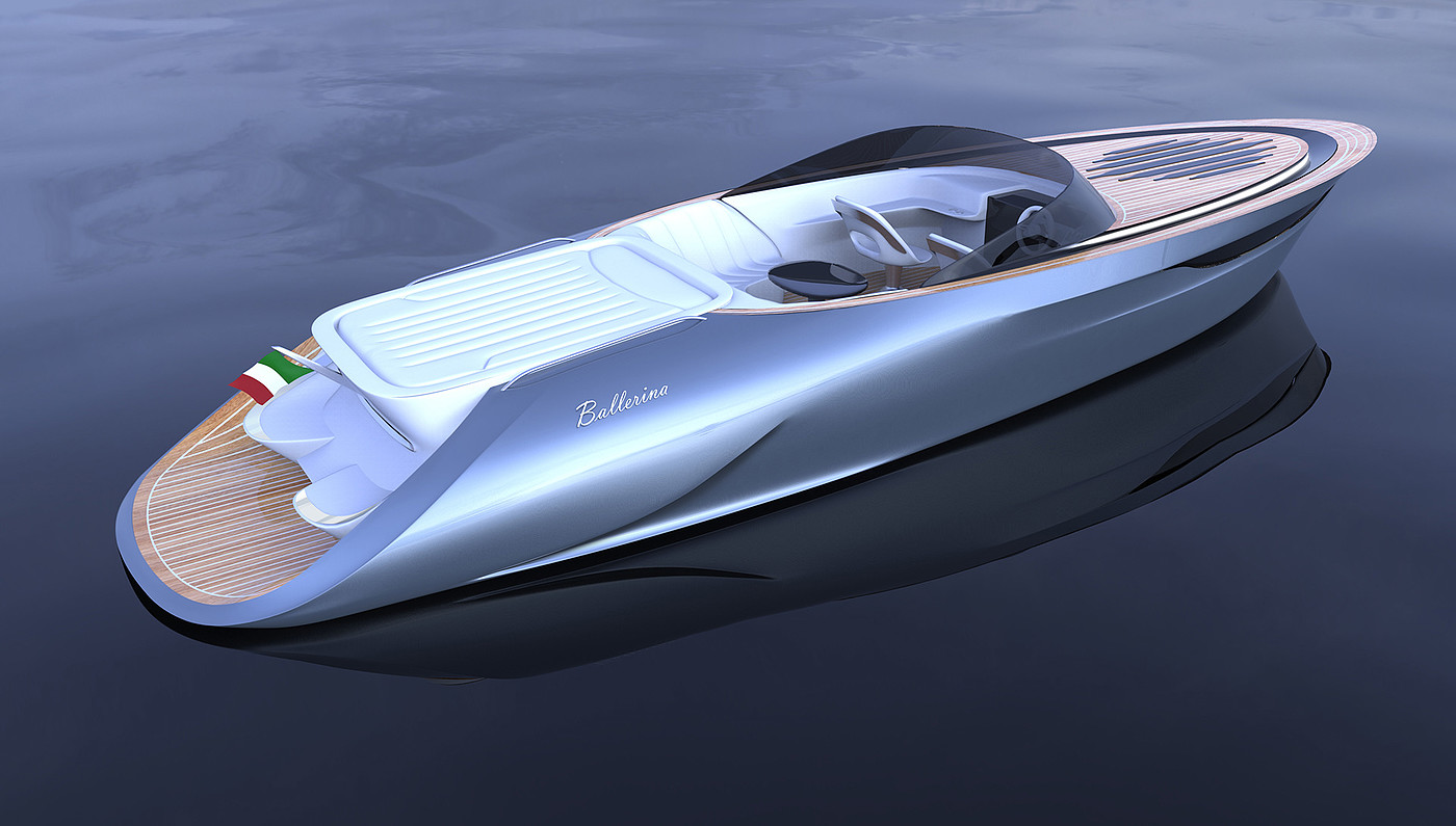 Yacht Design ，conceptual design，white，gules，Princess yacht concept，Ballerina，