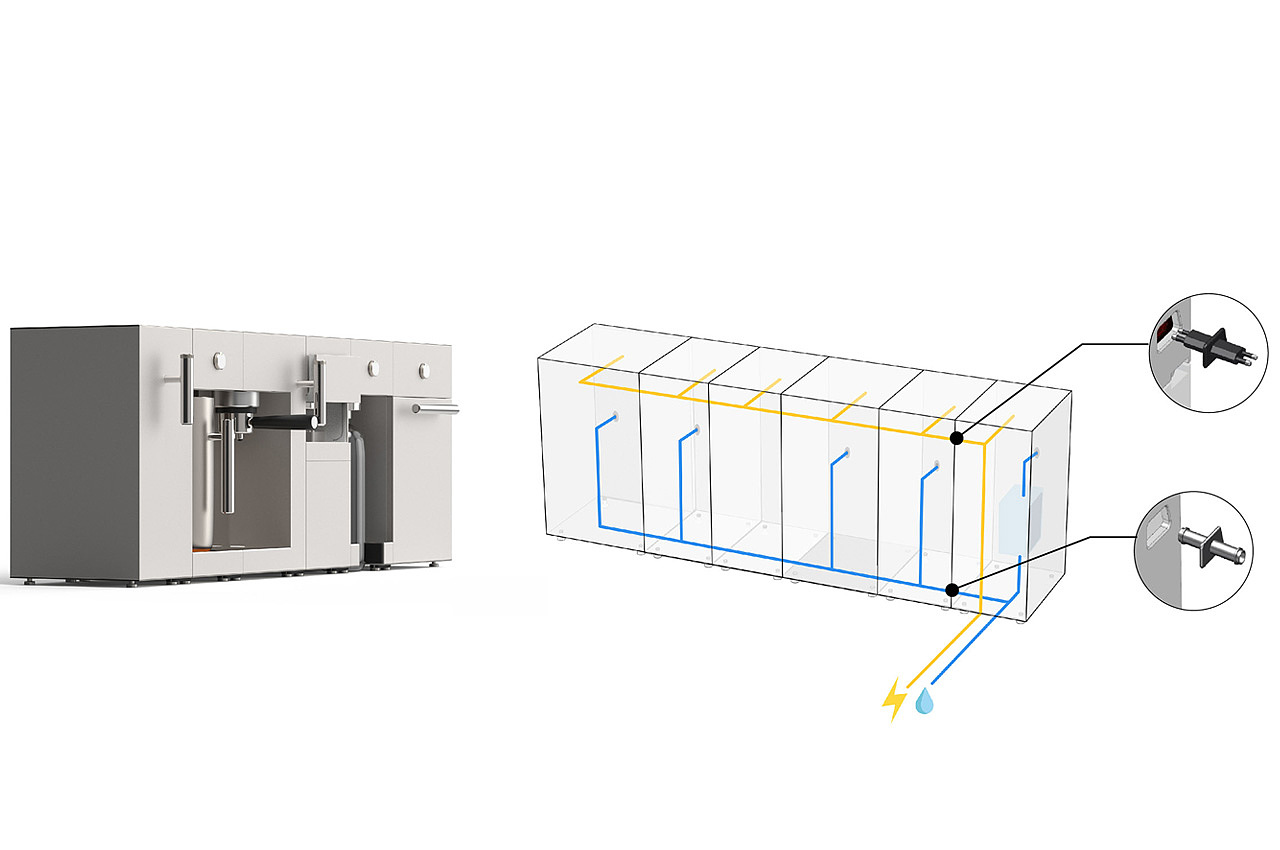 Coffee machine，modularization，Combined equipment，