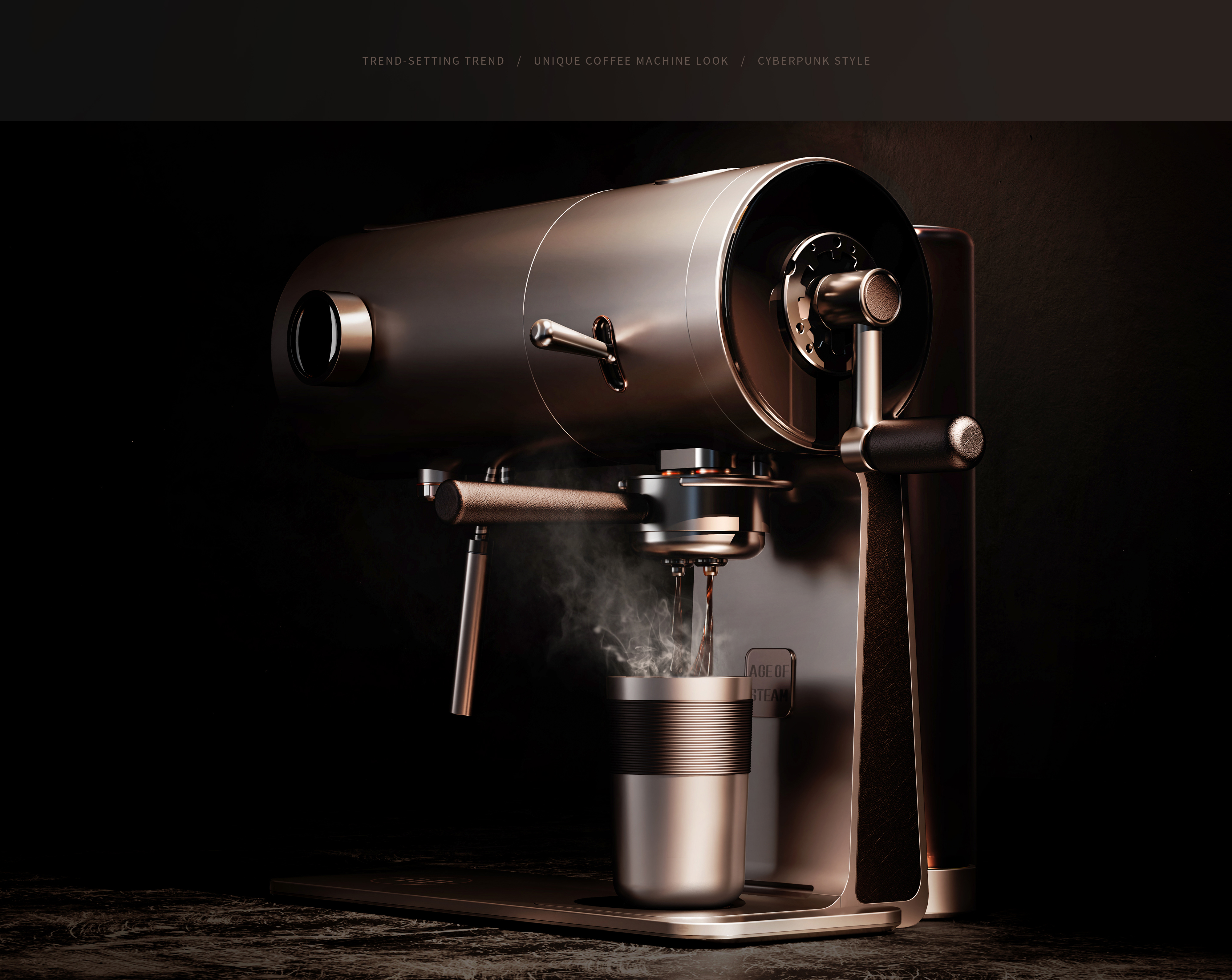 grind，Coffee machine，Metal master，The imprint of things Innovative design，