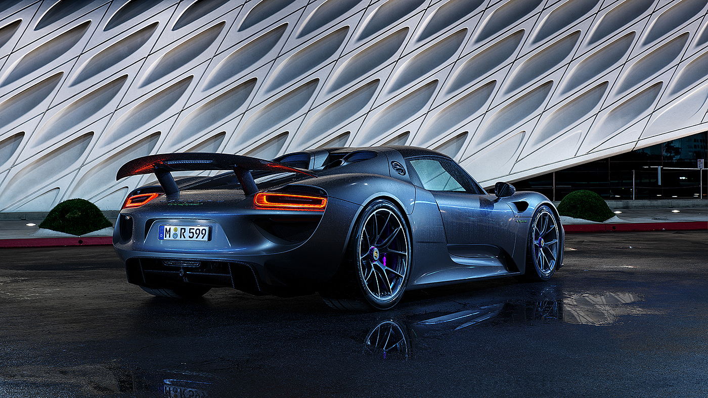 blue，Luxury car，automobile，918 Spiders，Porsche，