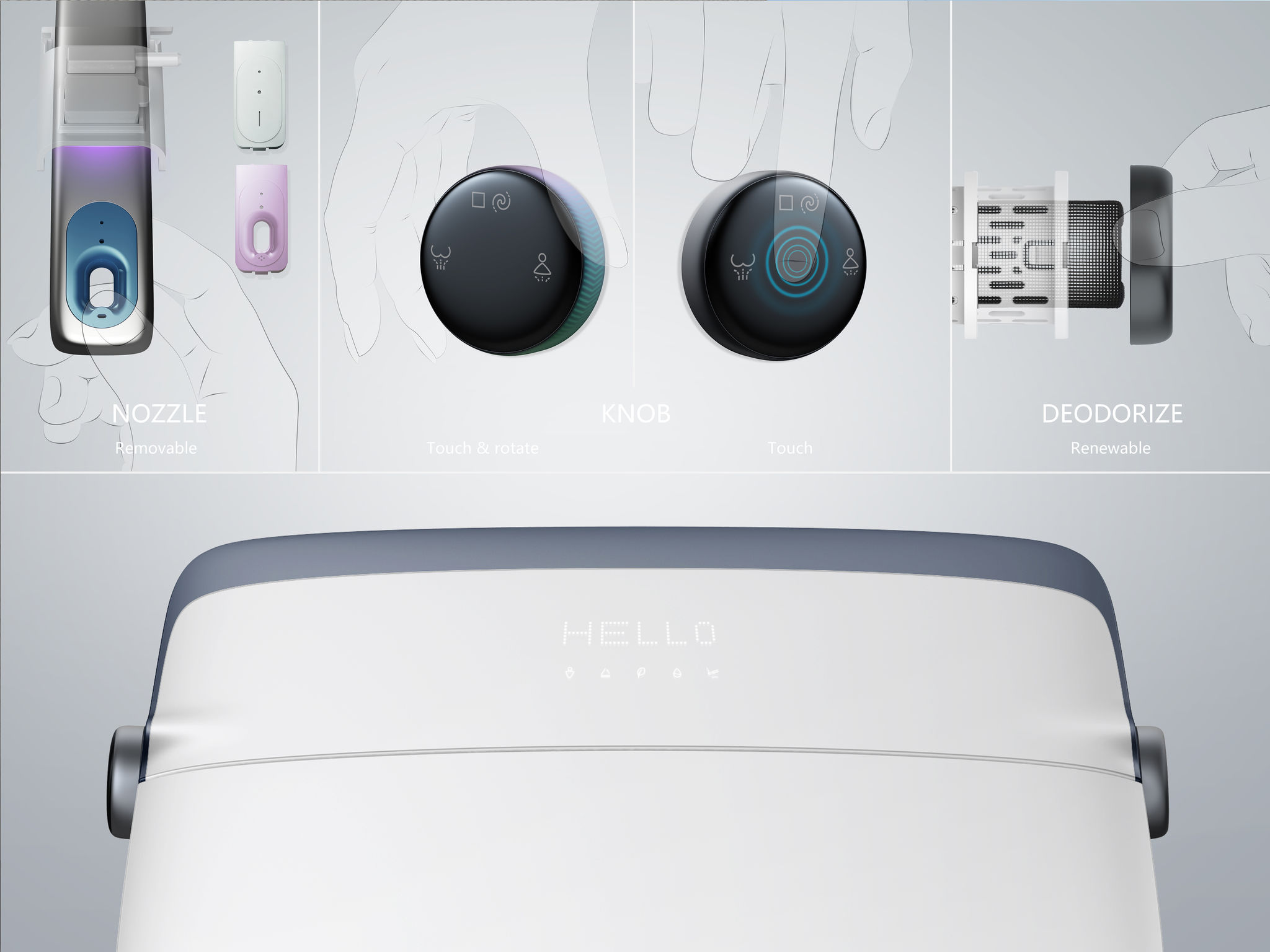 Hce111a01 type，Intelligent toilet，Sanitary ware，2021 red dot product design award，