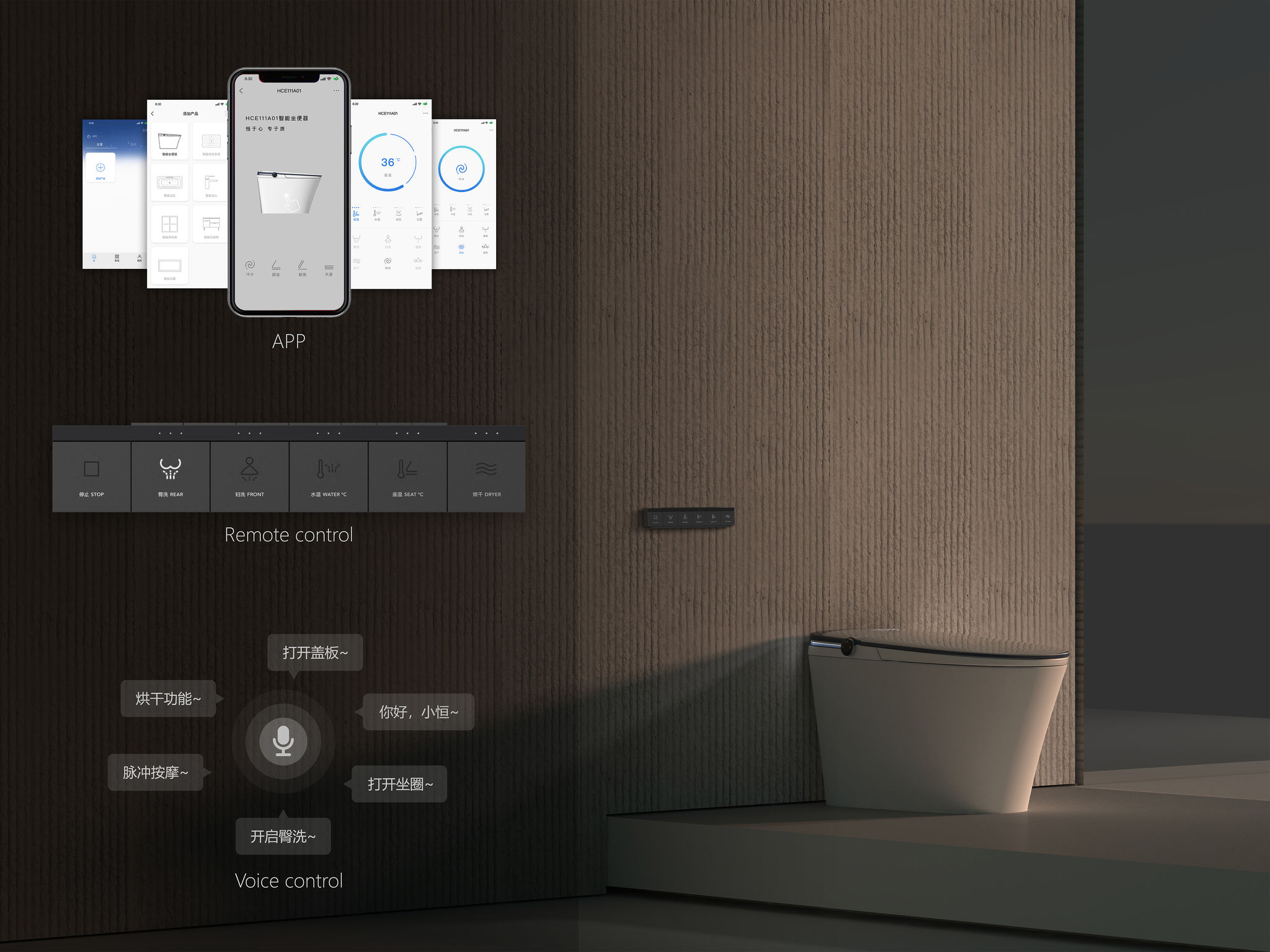 Hce111a01 type，Intelligent toilet，Sanitary ware，2021 red dot product design award，