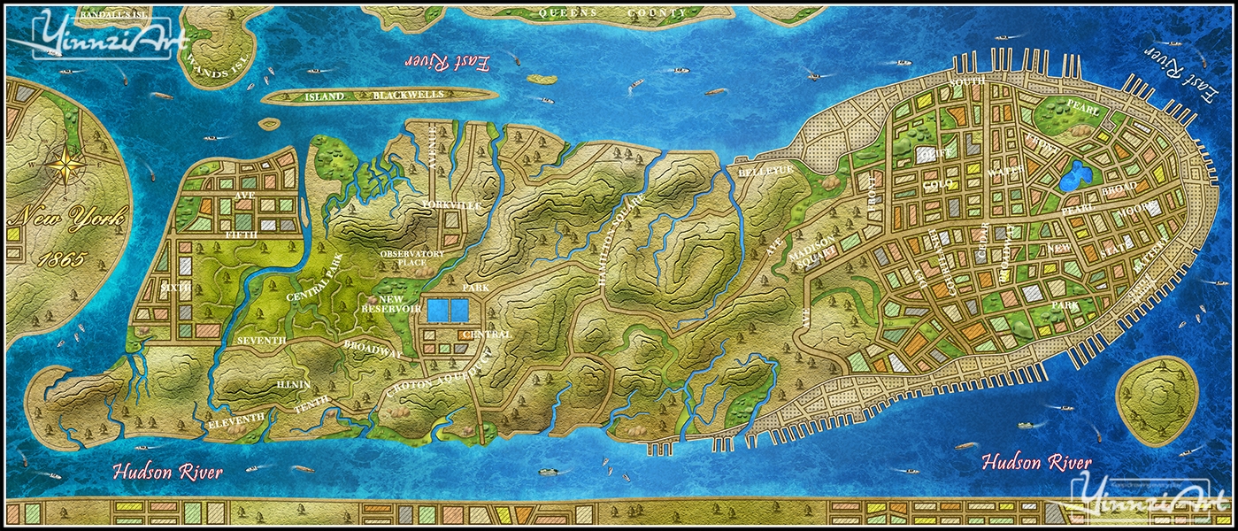 Illustration，Original painting，Game original，City illustration，Map，poster，