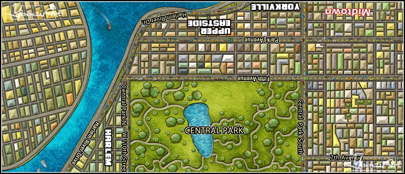 Illustration，Original painting，Game original，City illustration，Map，poster，