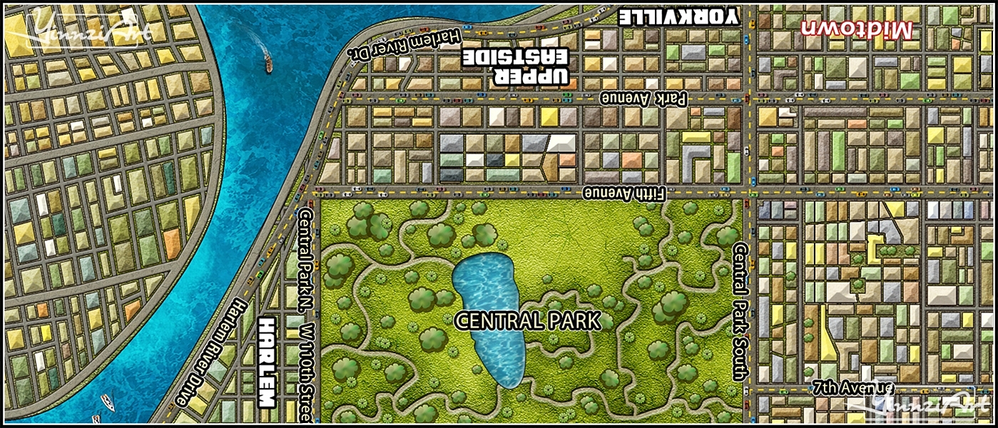 Illustration，Original painting，Game original，City illustration，Map，poster，