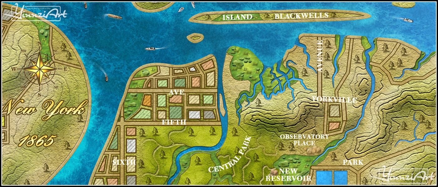 Illustration，Original painting，Game original，City illustration，Map，poster，