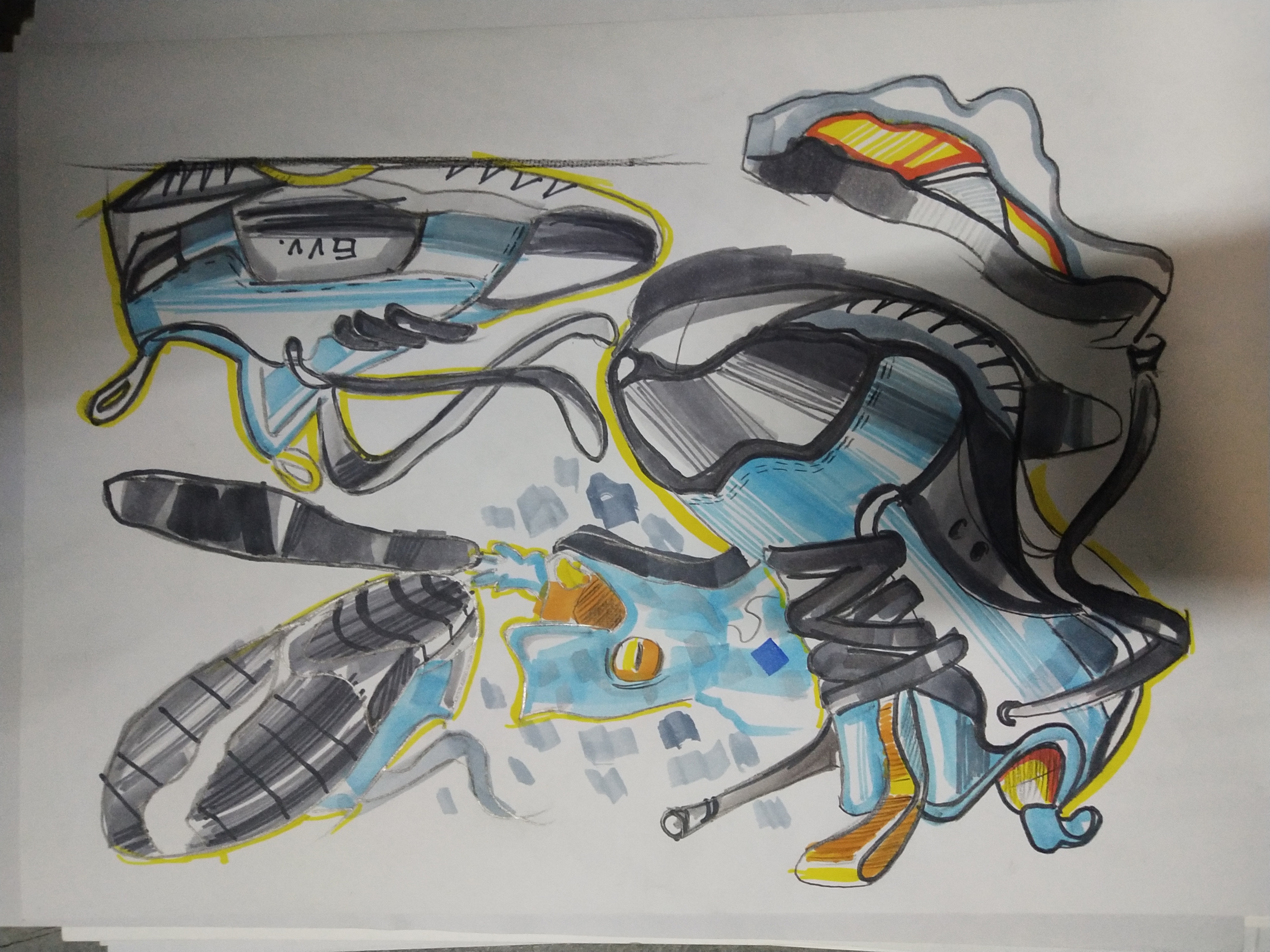 Hand drawn，marker pen，