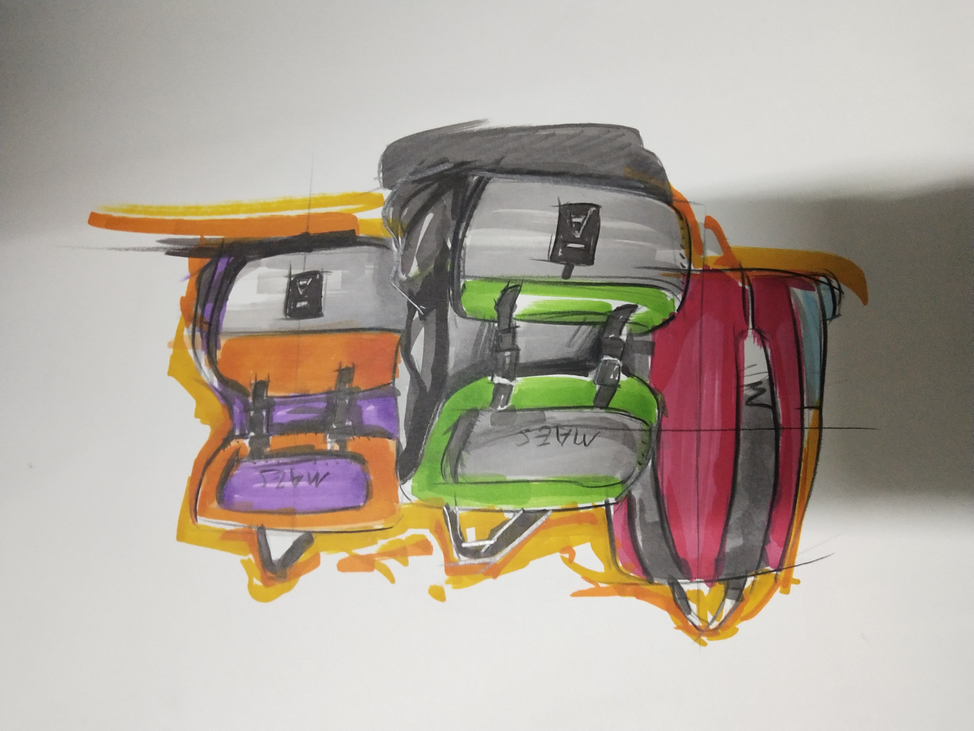 Hand drawn，marker pen，