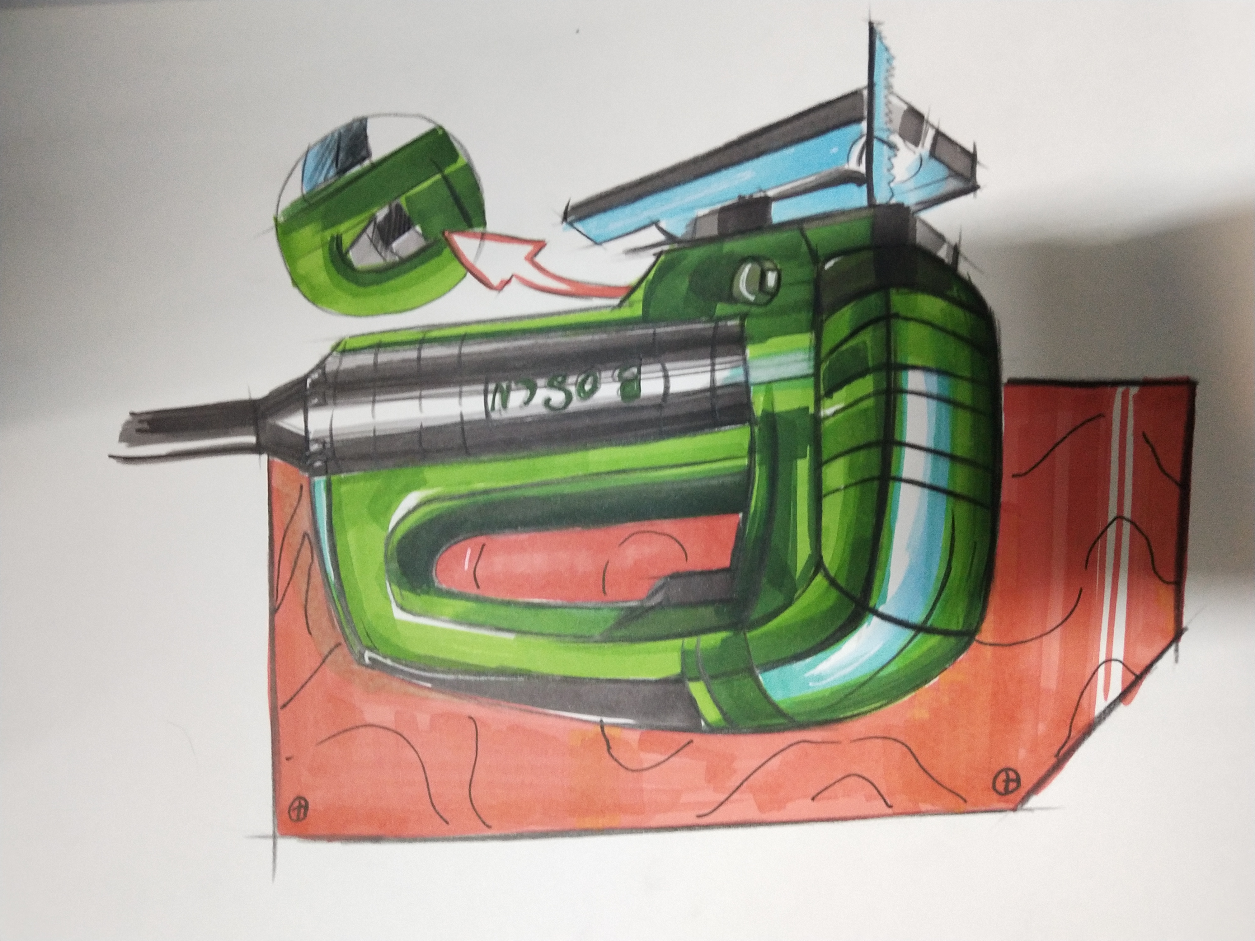 Hand drawn，marker pen，