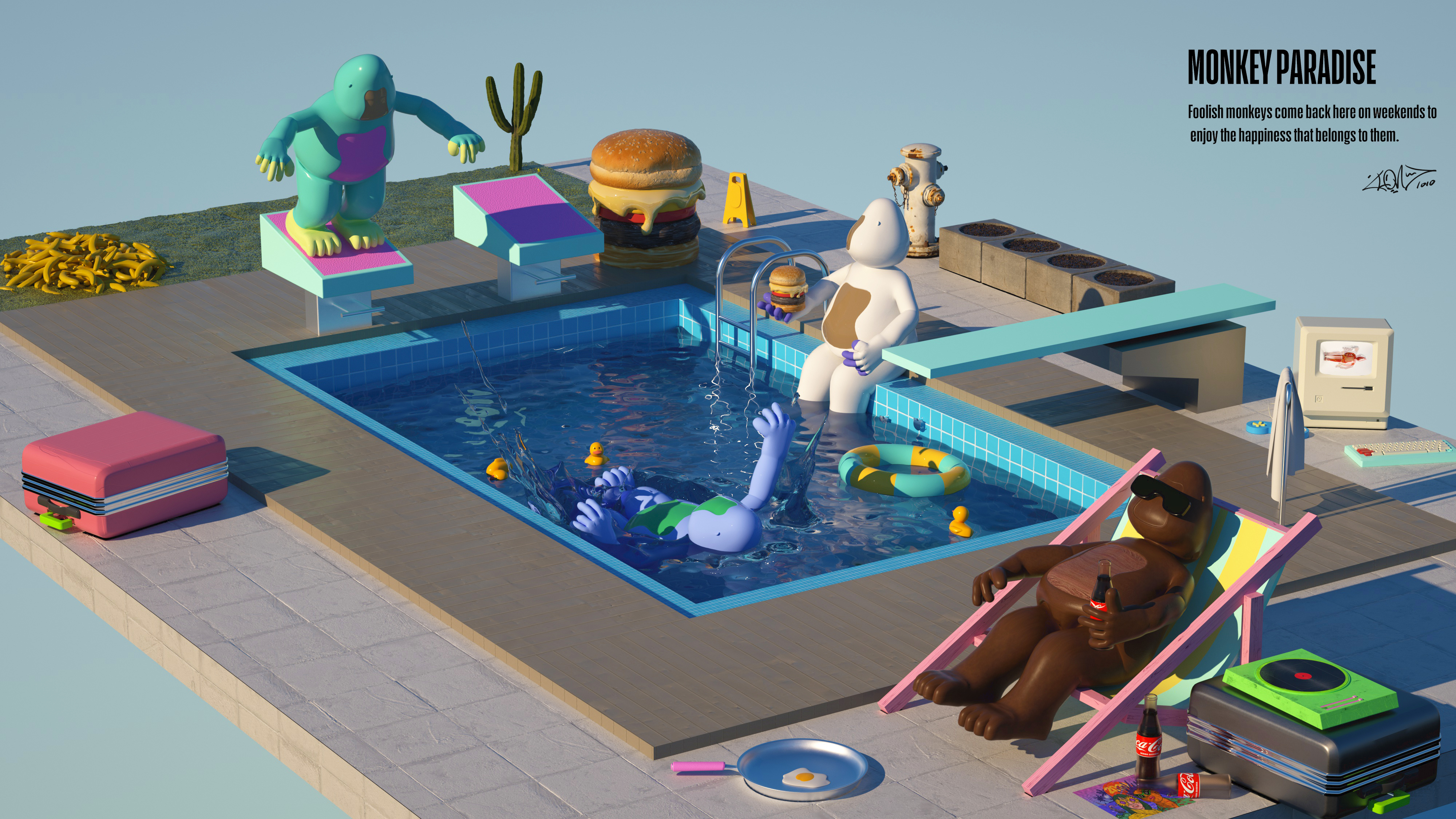 Tide play，Toys，Design，plane，3d，Render，