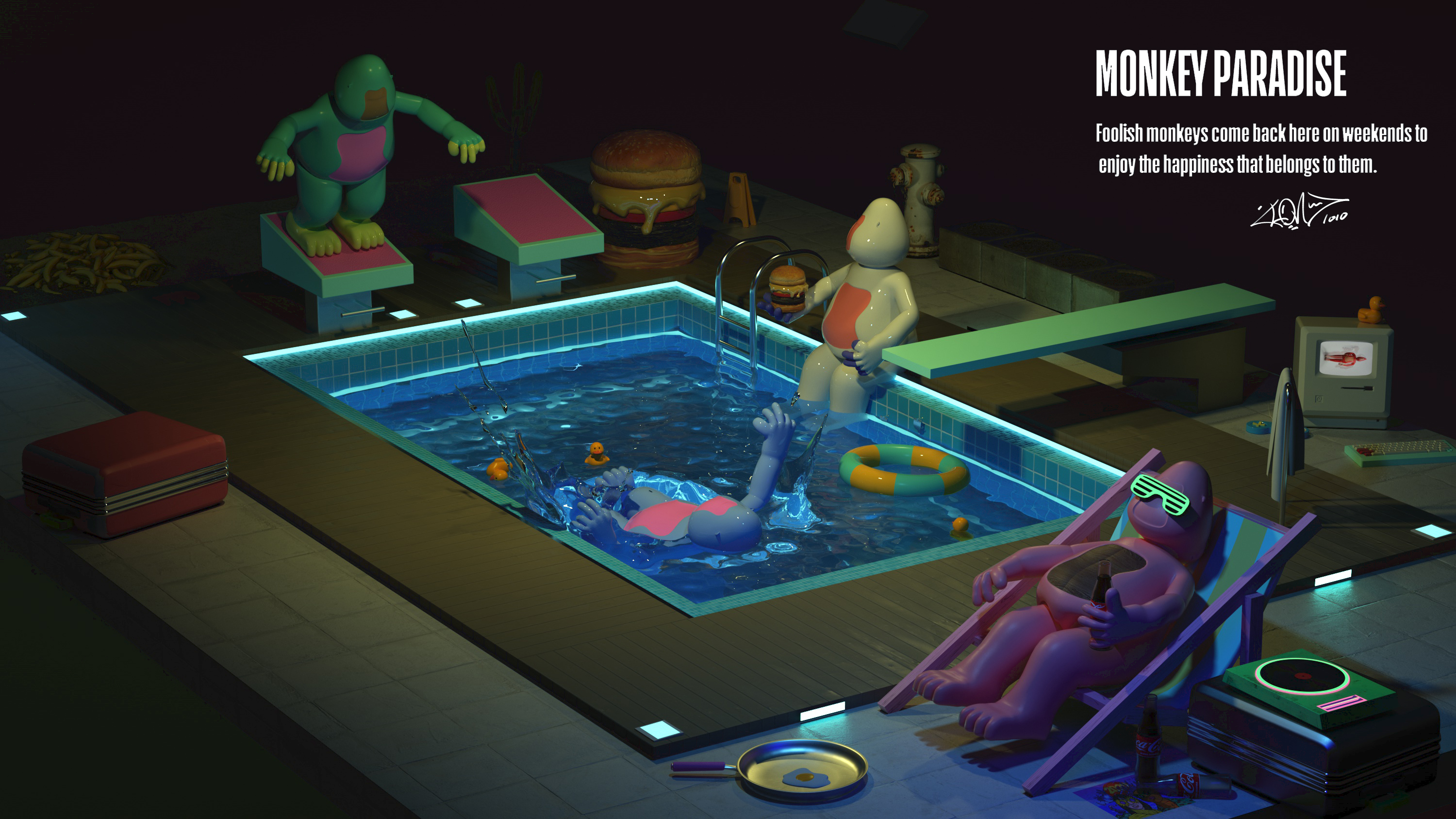 Tide play，Toys，Design，plane，3d，Render，