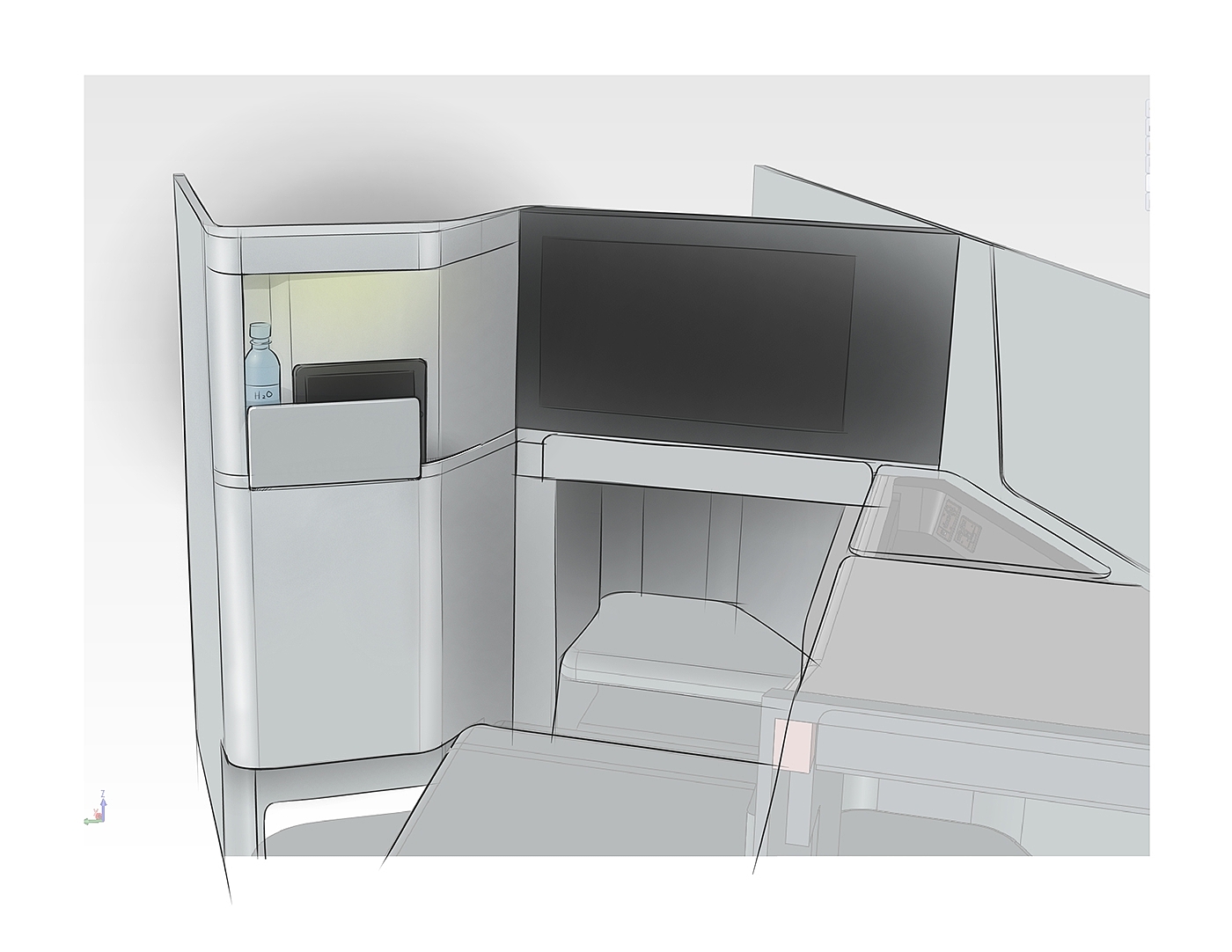 red dot，Panasonic Airlines，Business seat，Aircraft seat，Traffic interior，conceptual design，comfortable，