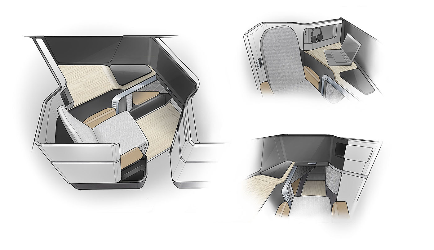 red dot，Panasonic Airlines，Business seat，Aircraft seat，Traffic interior，conceptual design，comfortable，