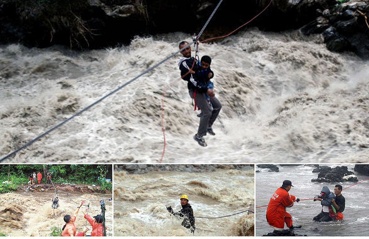 Air Rope，inflation，Lifesaving Bridge，Red dot concept design，