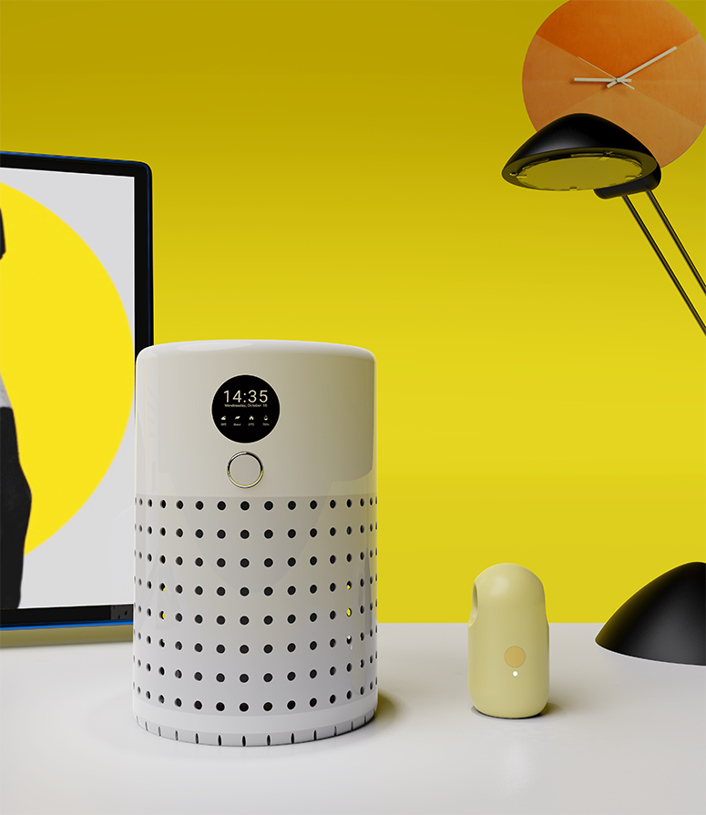 2021 undergraduate graduation design works，Graduation exhibition，School of Design, Hunan University ，air cleaner，Negative ion technology，