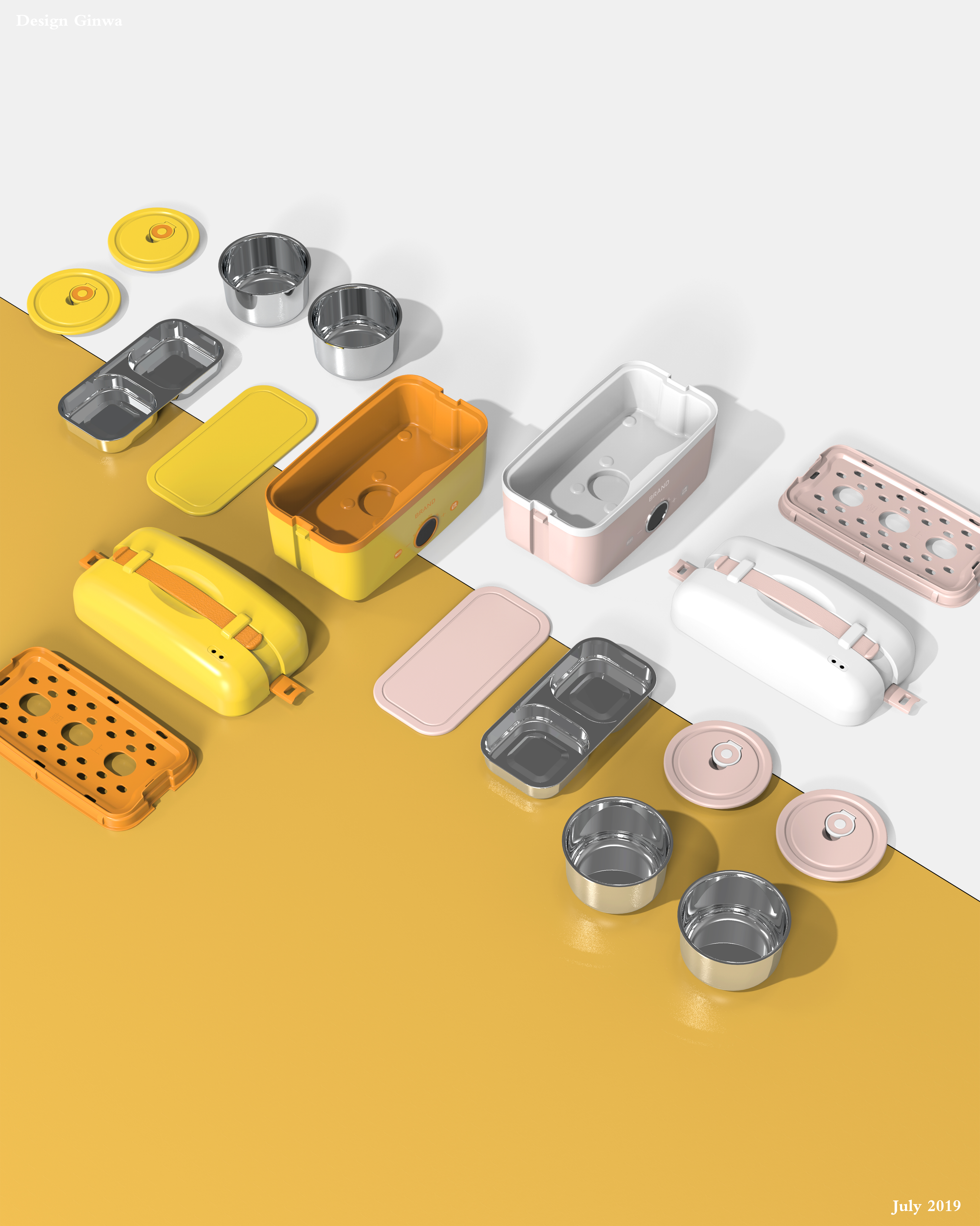 Lunch box，Rice cooker，Electronics，square，concise，outdoors，color，Portable，