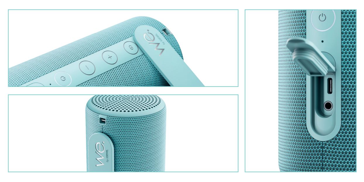 2021 red dot product design award，WE. HEAR，Bluetooth，speaker，portable，loudspeaker box，