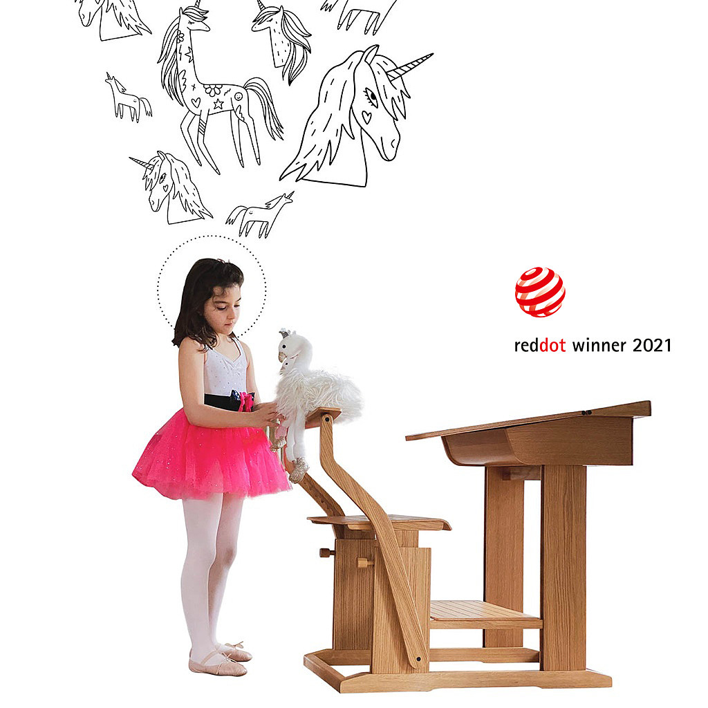 2021 red dot product design award，EverDesk，children，desk，