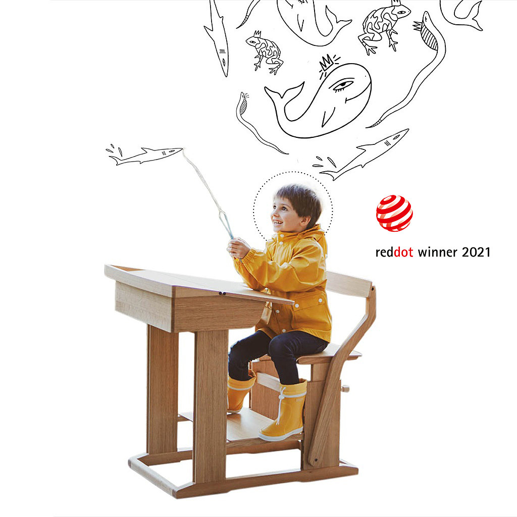 2021 red dot product design award，EverDesk，children，desk，