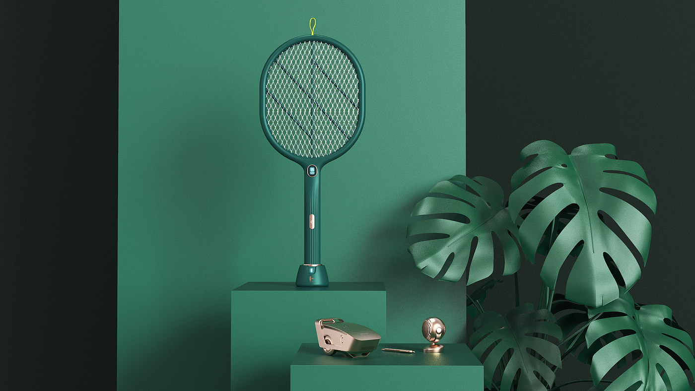 product design，Electric mosquito racket，Retro，fashion，industrial design，