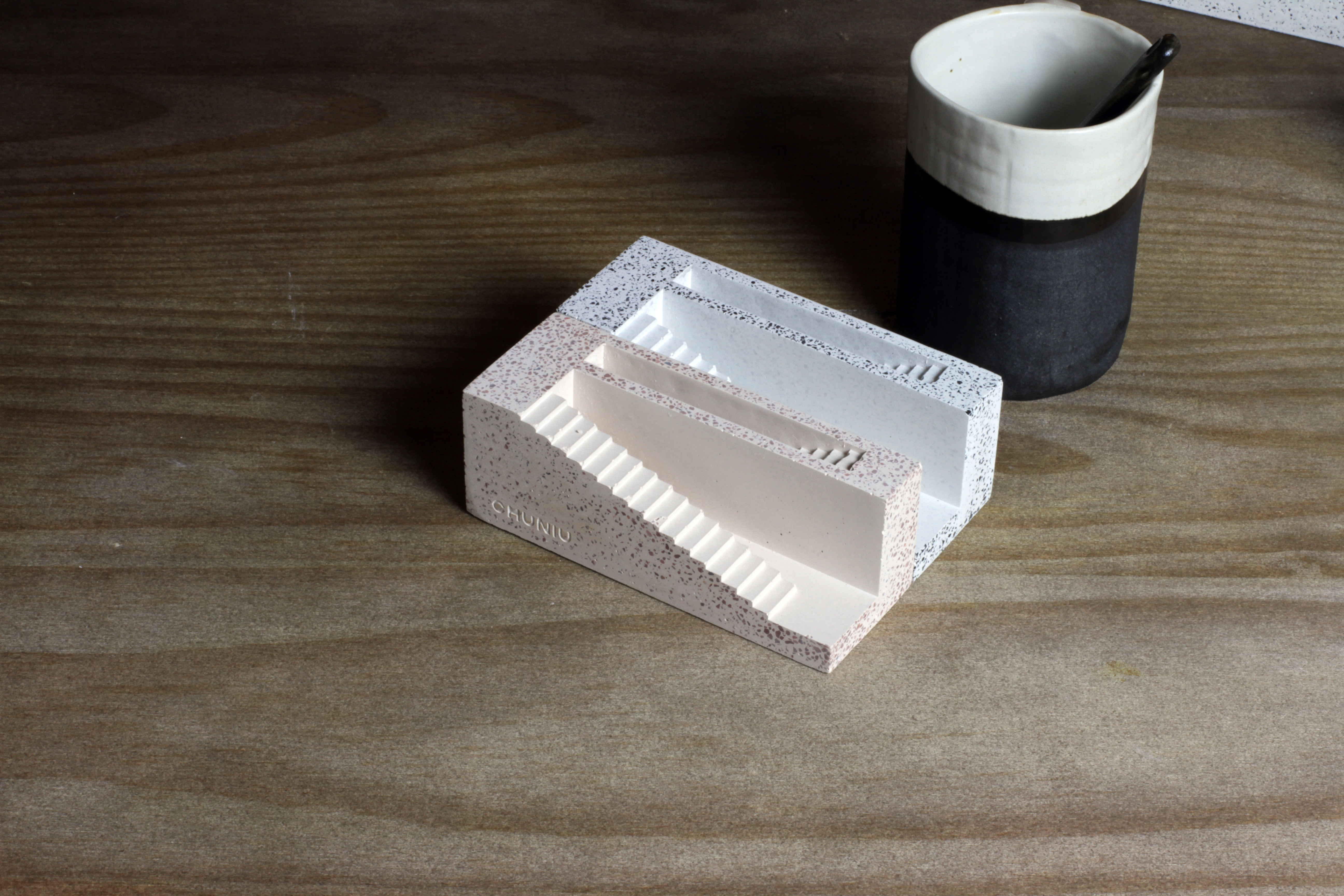 Terrazzo，original，Pure handmade，Business card holder，Business card holder，Clear cement，