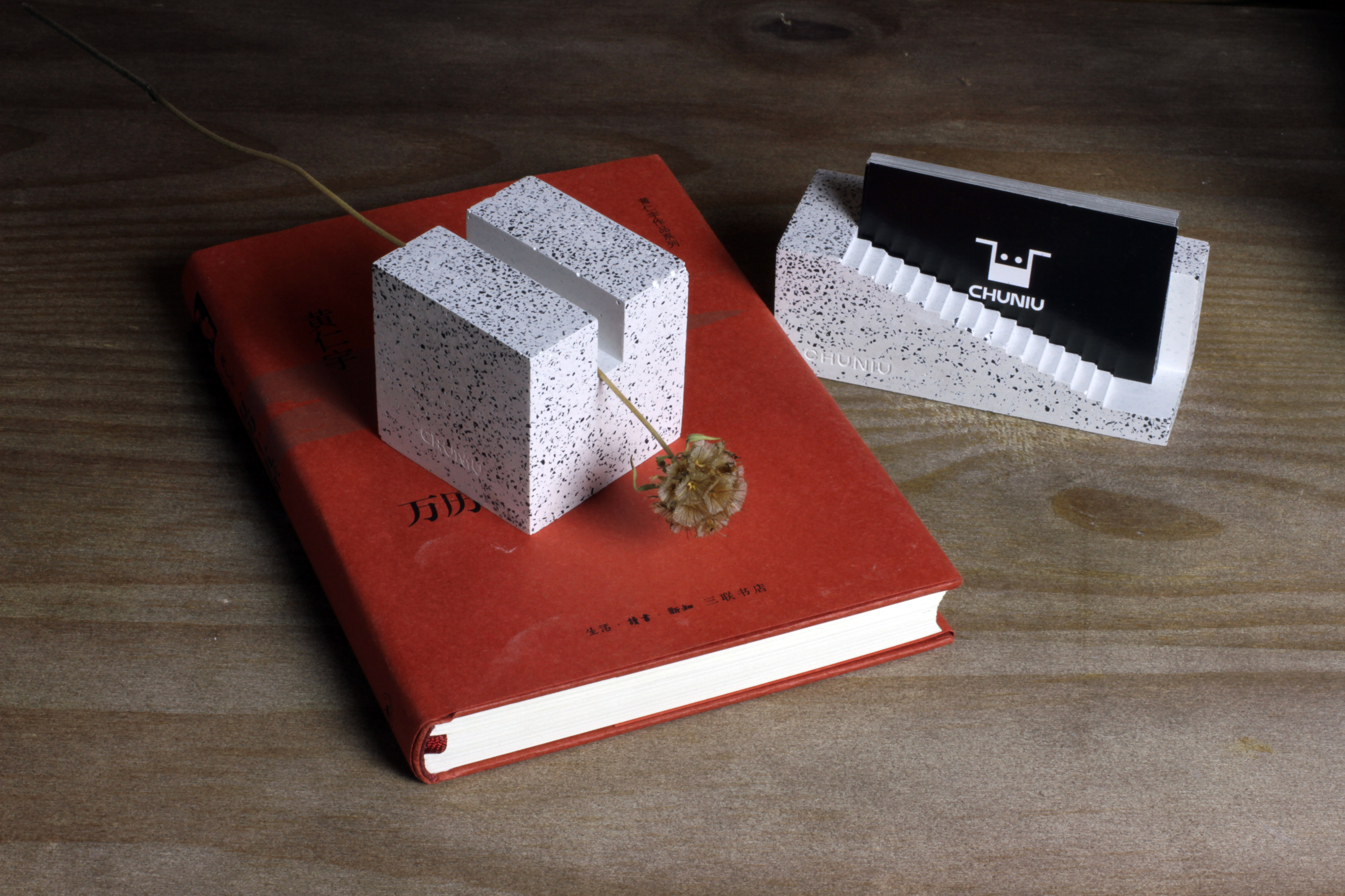 Terrazzo，Clear cement，original，Business card holder，Mobile phone holder，