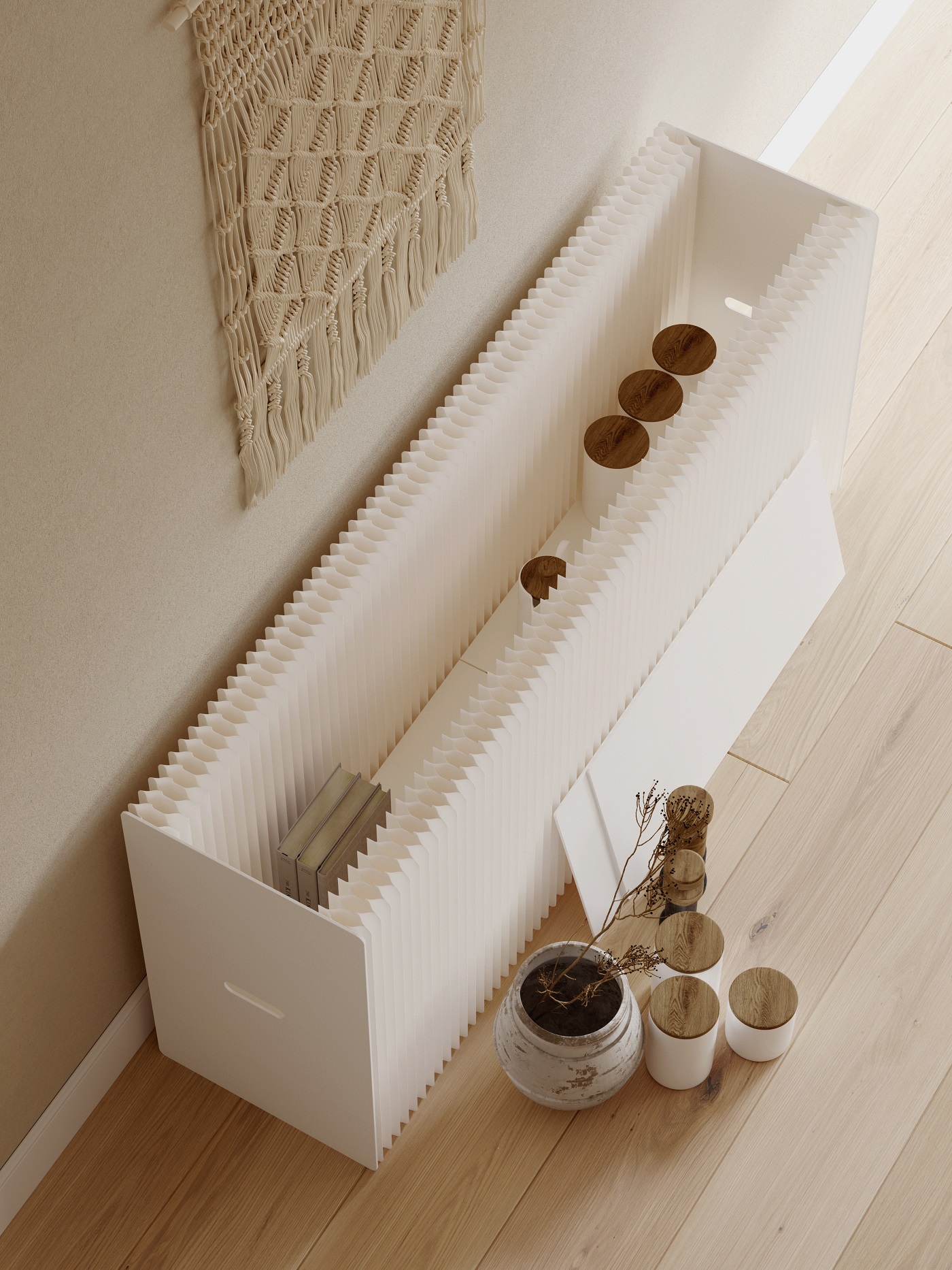 Display rack，Strip stand，Original design，good-looking，Uniqueness，Organ paper structure，Creative paper furniture，Artistic atmosphere，